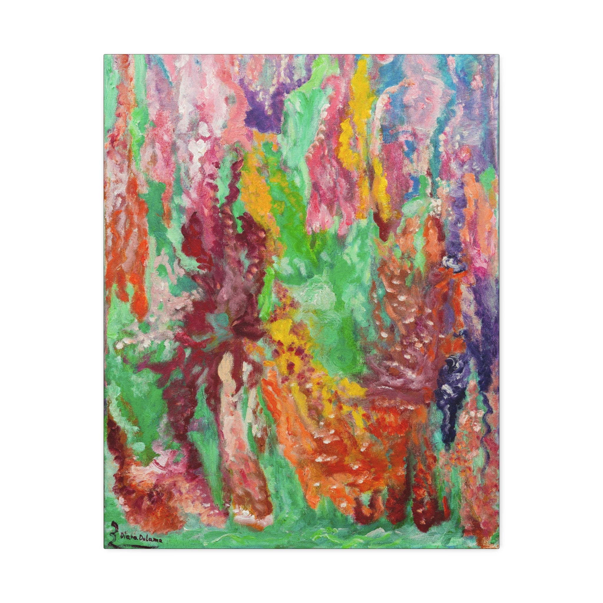 Abstract Color Drip Stretched Canvas