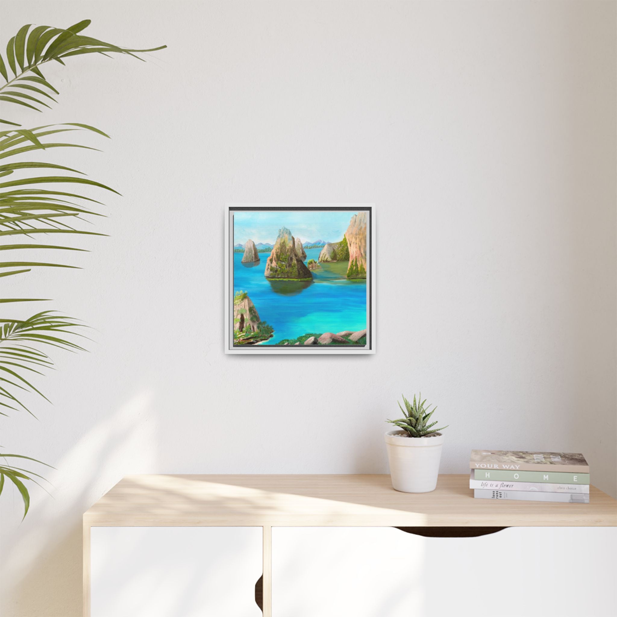 Copy of Tropical Seascape Matte Canvas Print — Framed Island Landscape Wall Art