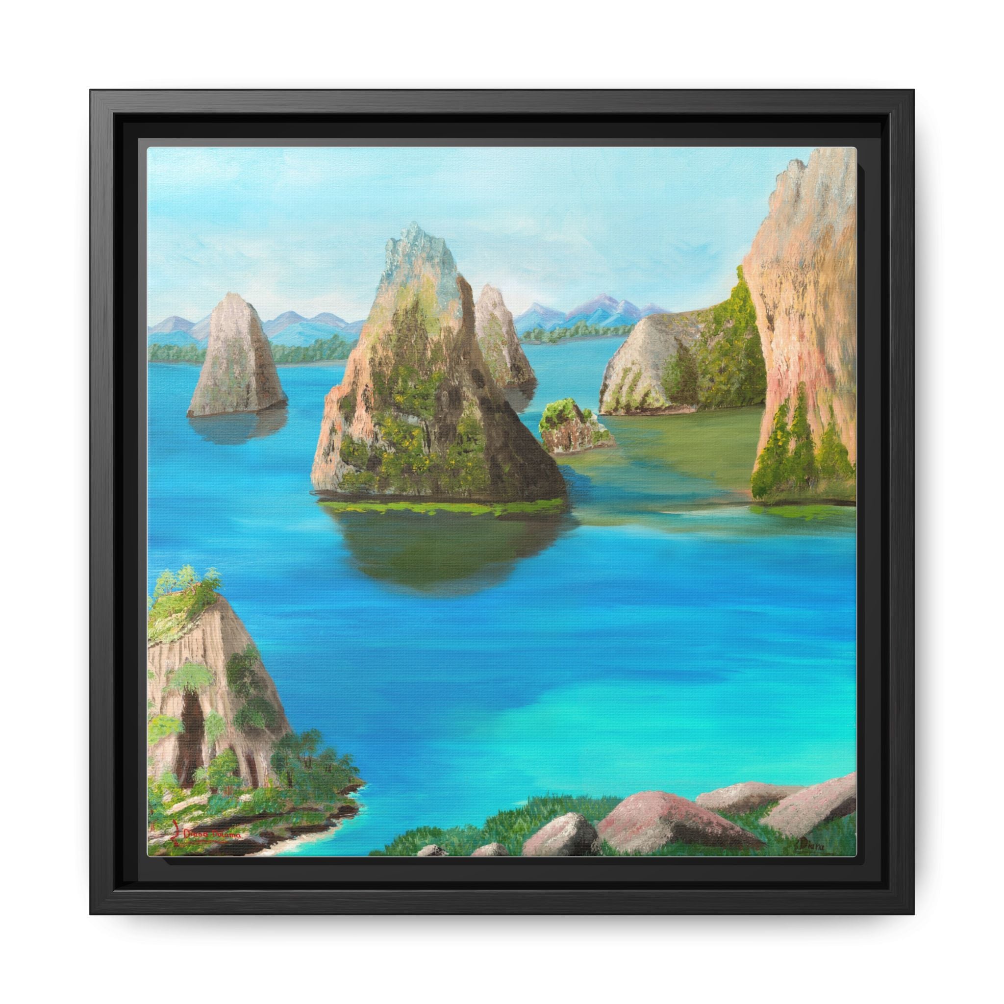 Copy of Tropical Seascape Matte Canvas Print — Framed Island Landscape Wall Art