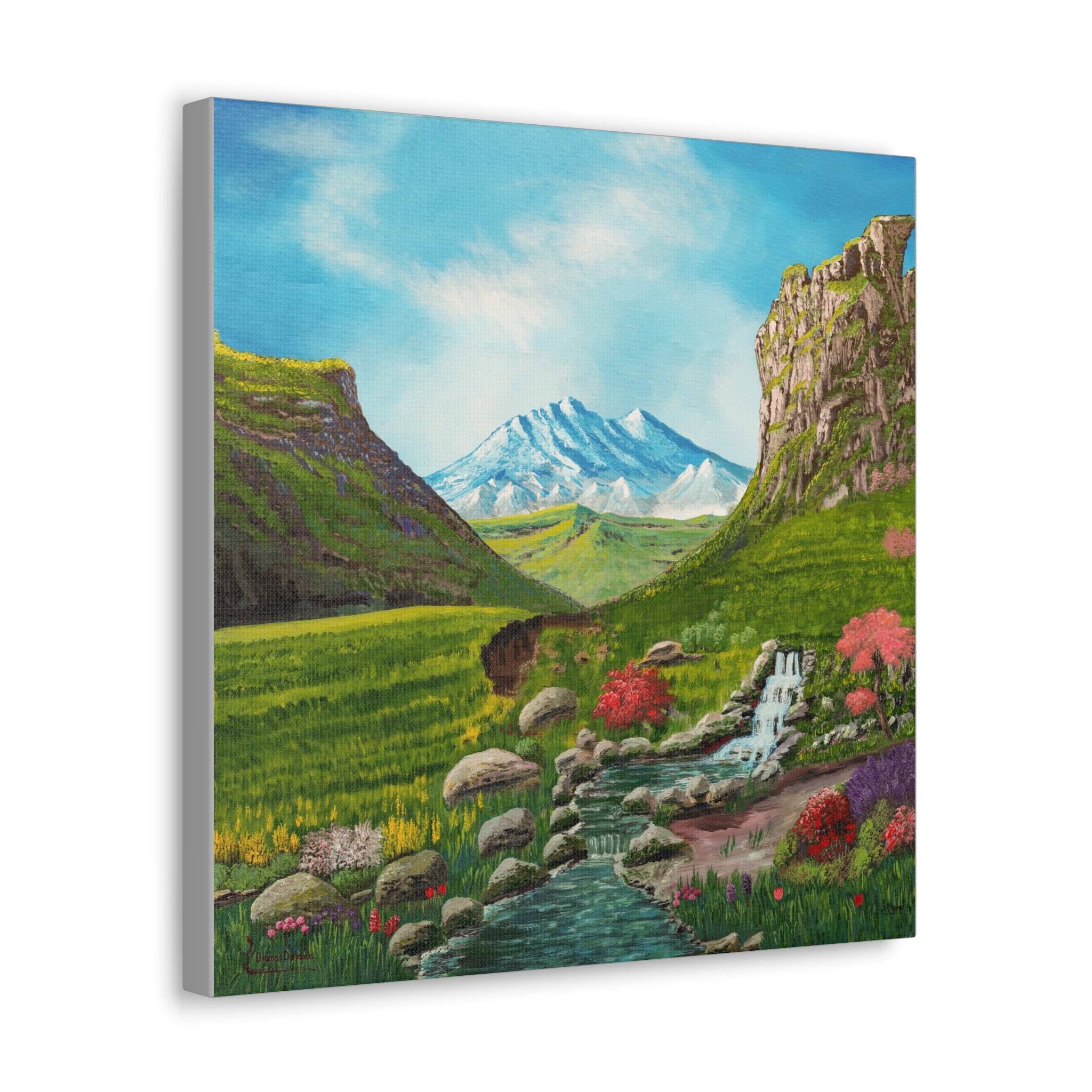 Classic Canvas Landscape Print — Mountain Valley Scenic Wall Art