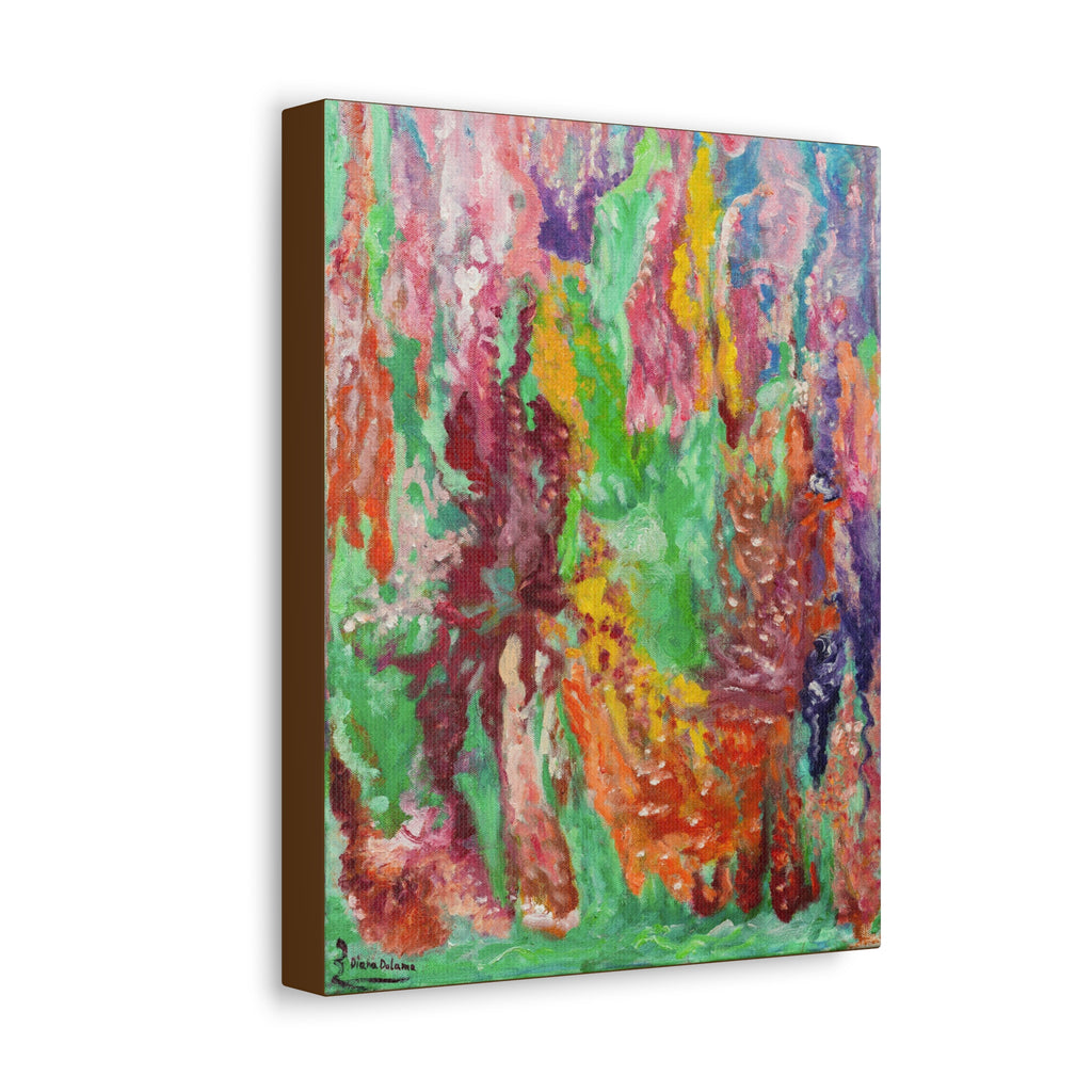 Abstract Color Drip Stretched Canvas
