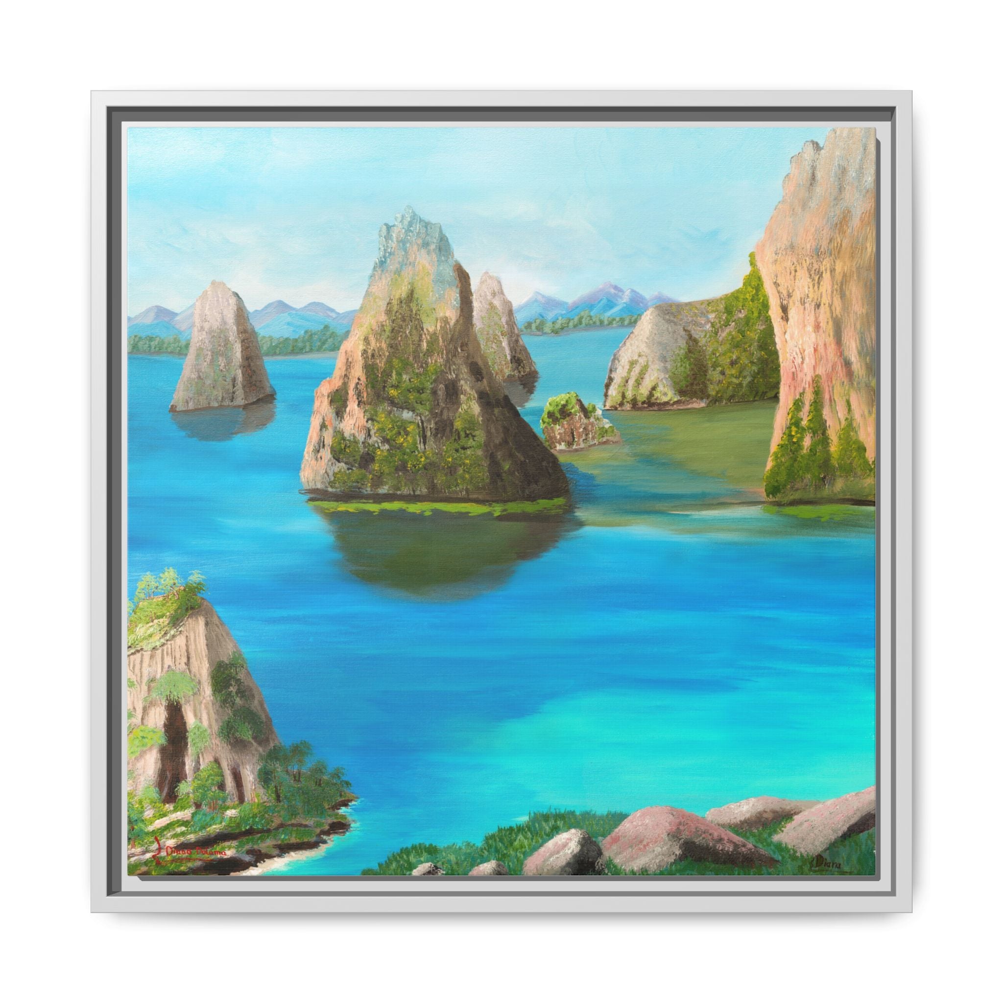 Copy of Tropical Seascape Matte Canvas Print — Framed Island Landscape Wall Art