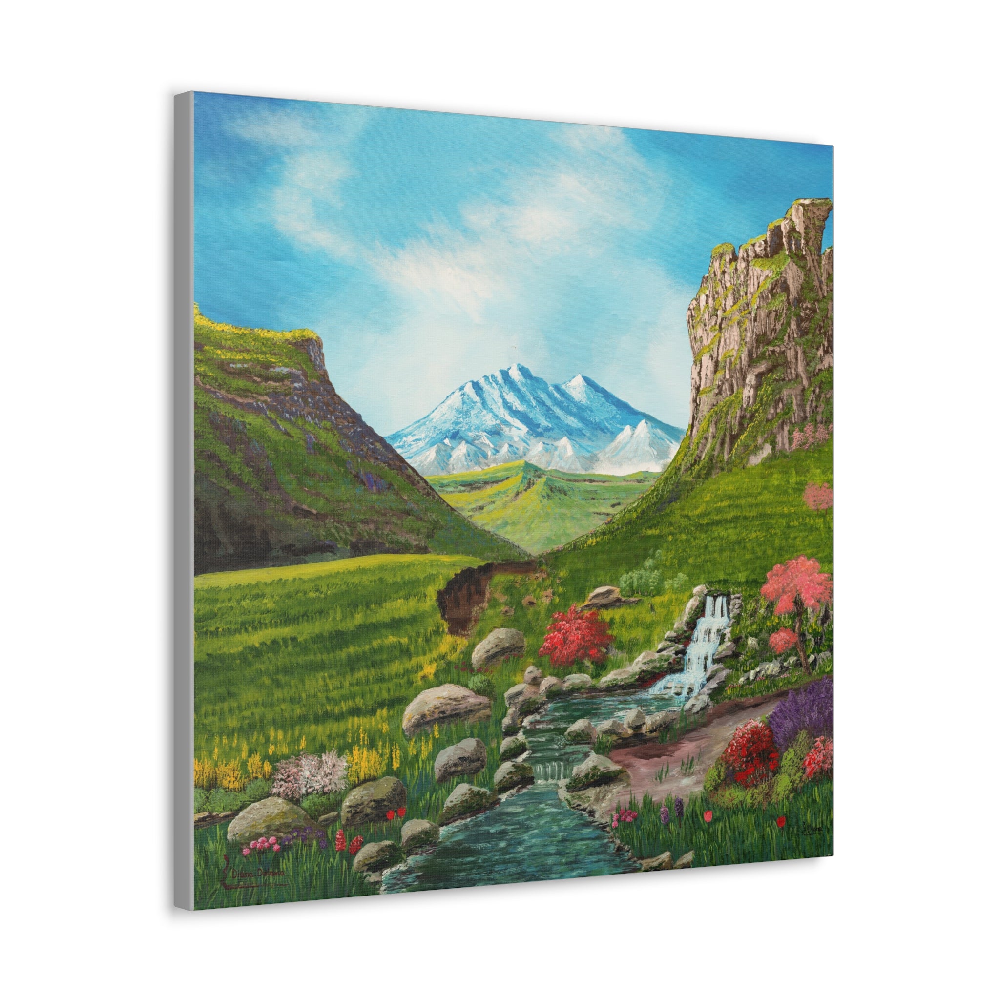 Classic Canvas Landscape Print — Mountain Valley Scenic Wall Art