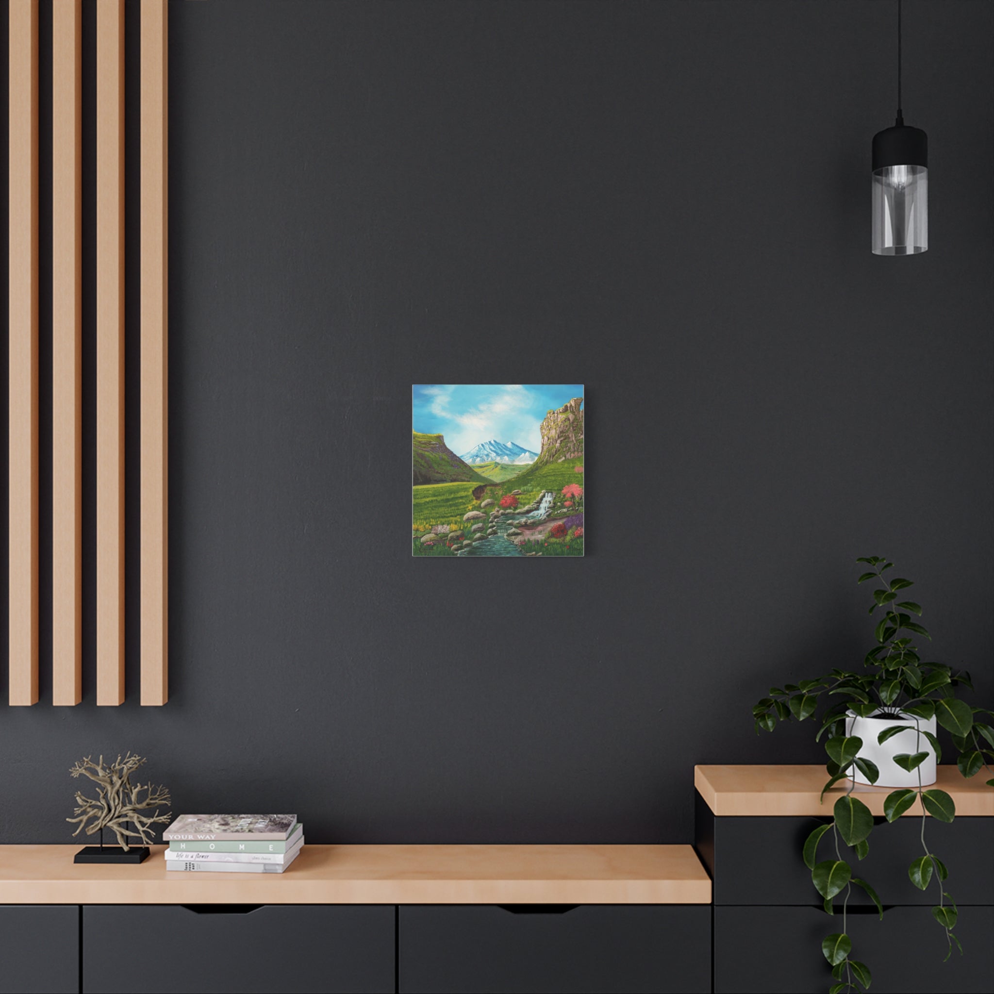 Classic Canvas Landscape Print — Mountain Valley Scenic Wall Art