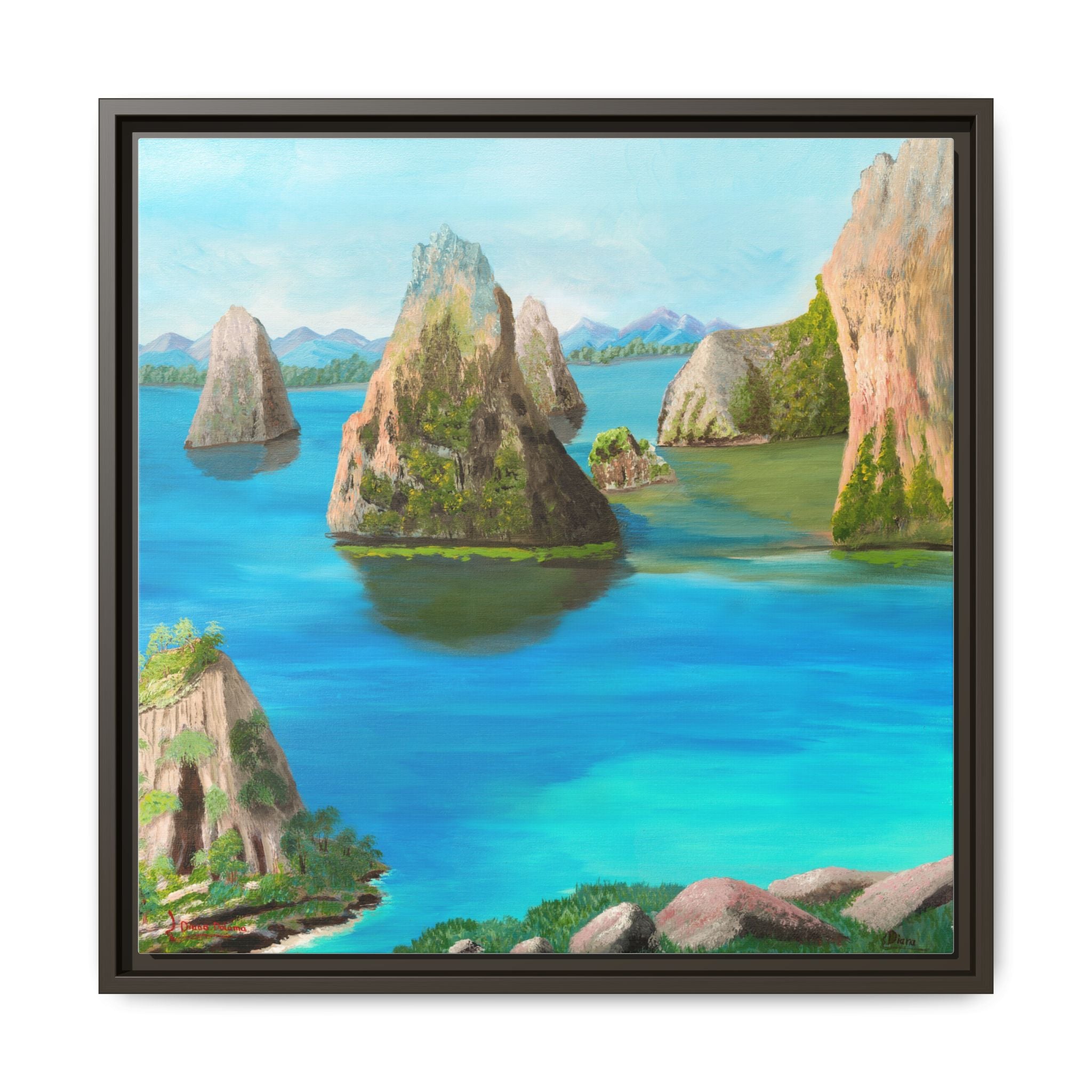 Copy of Tropical Seascape Matte Canvas Print — Framed Island Landscape Wall Art