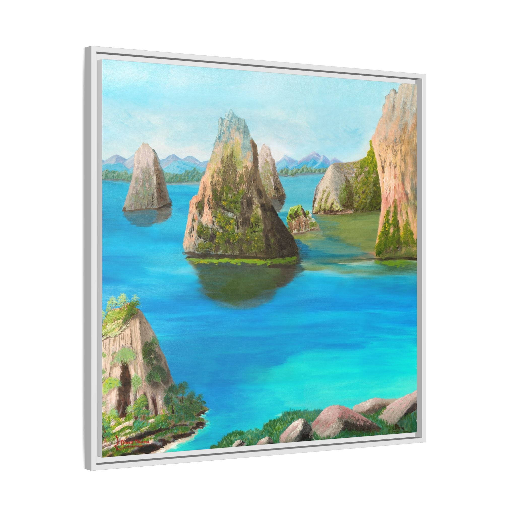 Copy of Tropical Seascape Matte Canvas Print — Framed Island Landscape Wall Art
