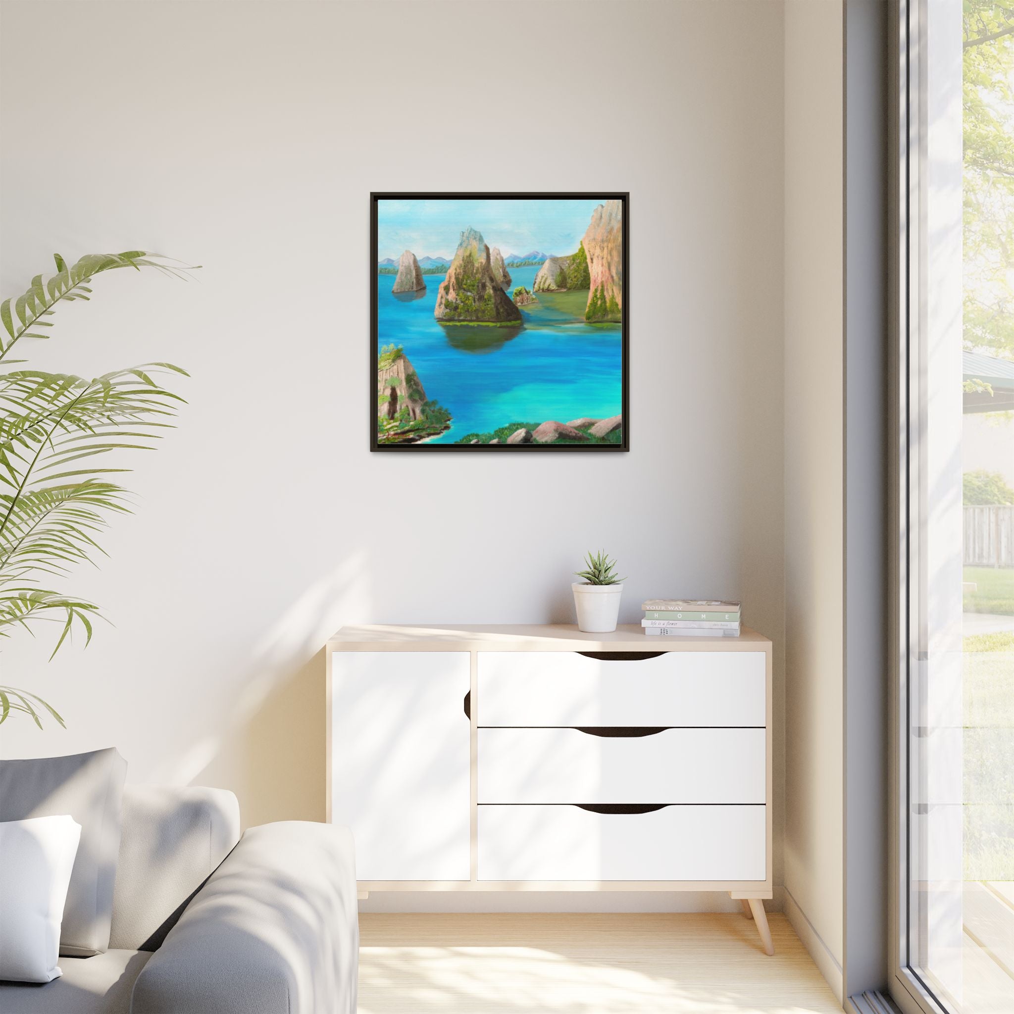 Copy of Tropical Seascape Matte Canvas Print — Framed Island Landscape Wall Art