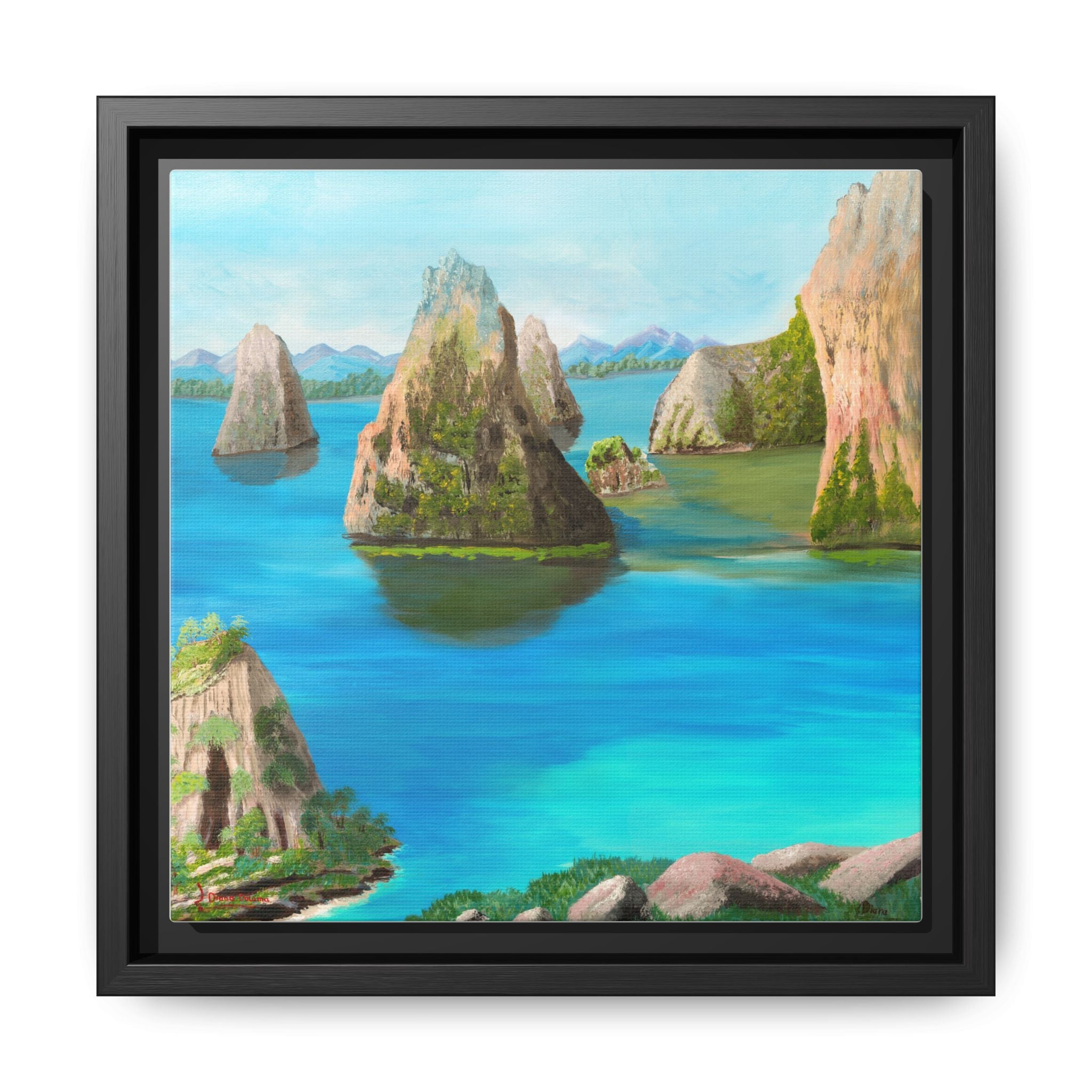 Copy of Tropical Seascape Matte Canvas Print — Framed Island Landscape Wall Art