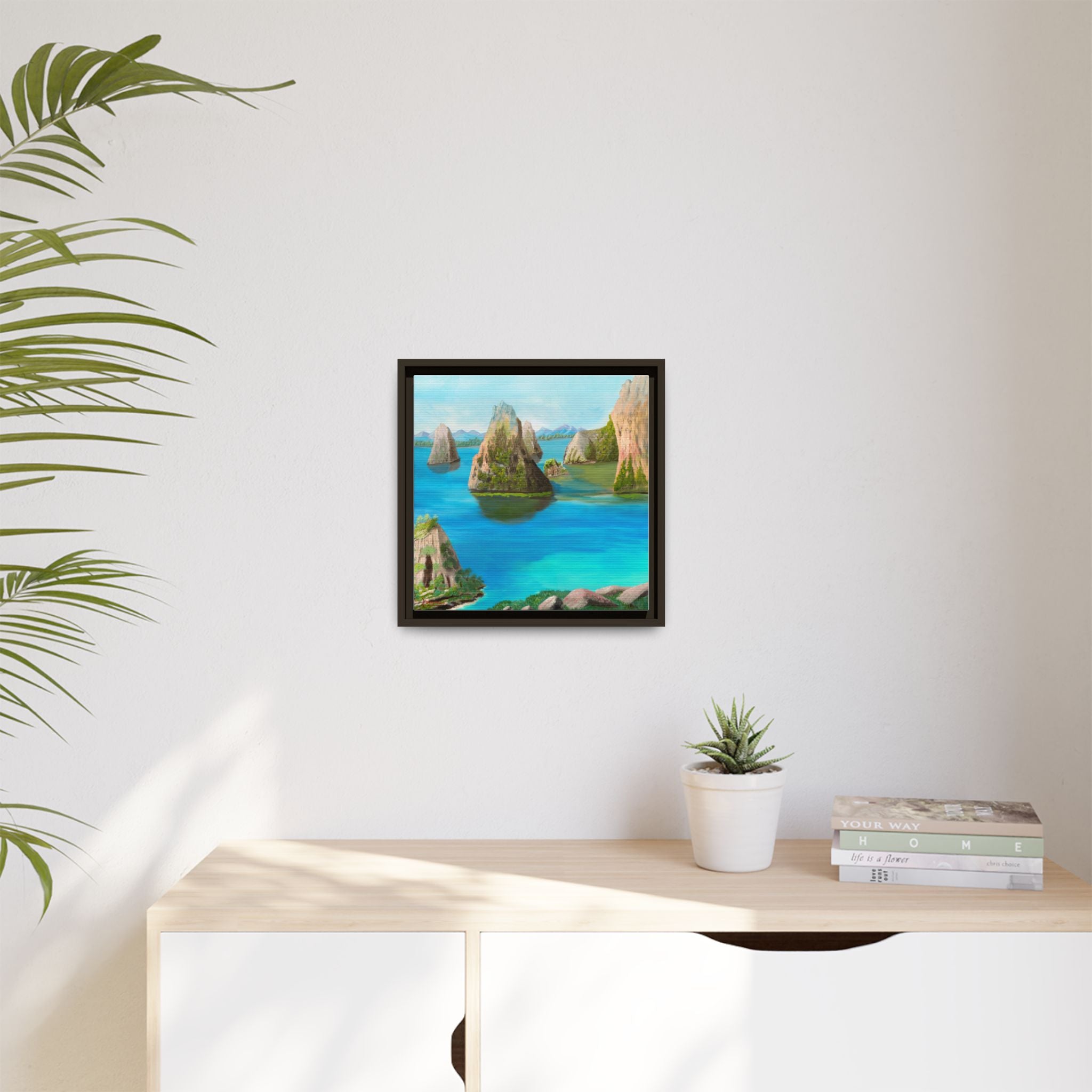 Copy of Tropical Seascape Matte Canvas Print — Framed Island Landscape Wall Art
