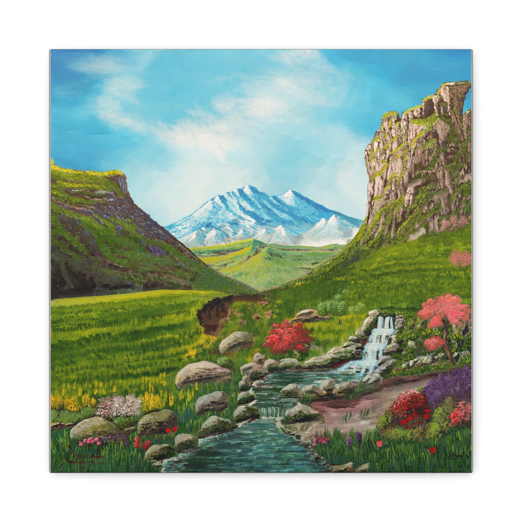 Classic Canvas Landscape Print — Mountain Valley Scenic Wall Art