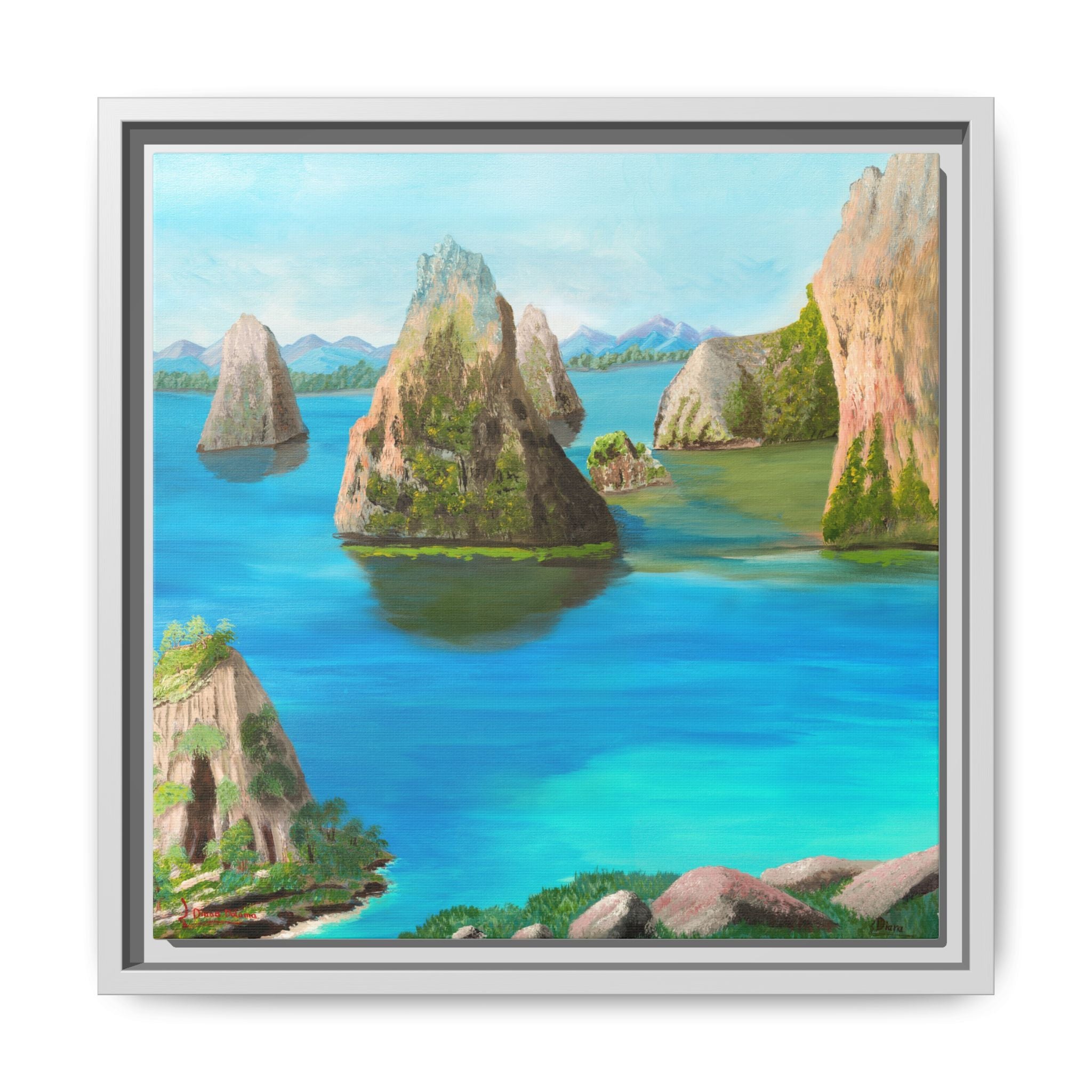 Copy of Tropical Seascape Matte Canvas Print — Framed Island Landscape Wall Art