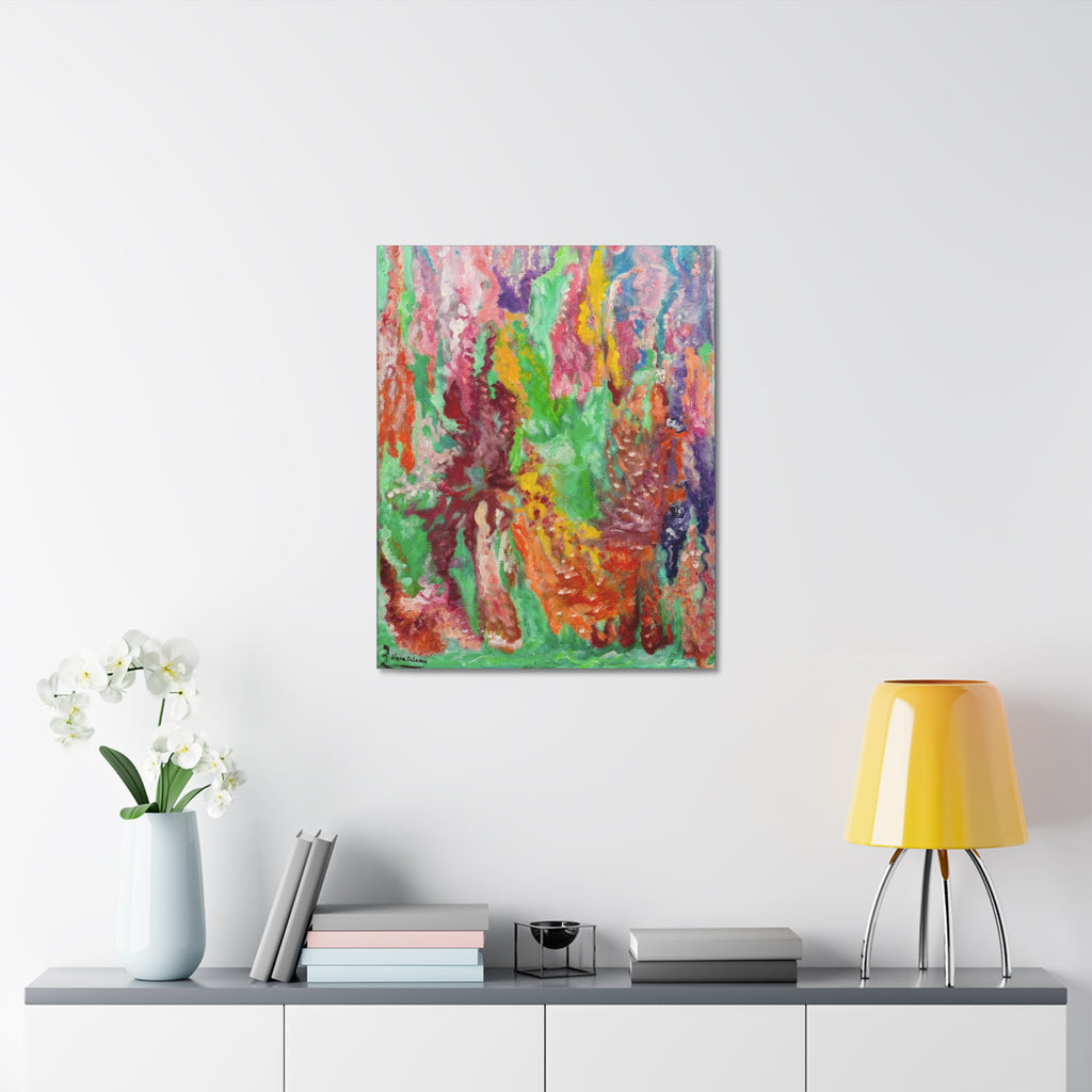 Abstract Color Drip Stretched Canvas
