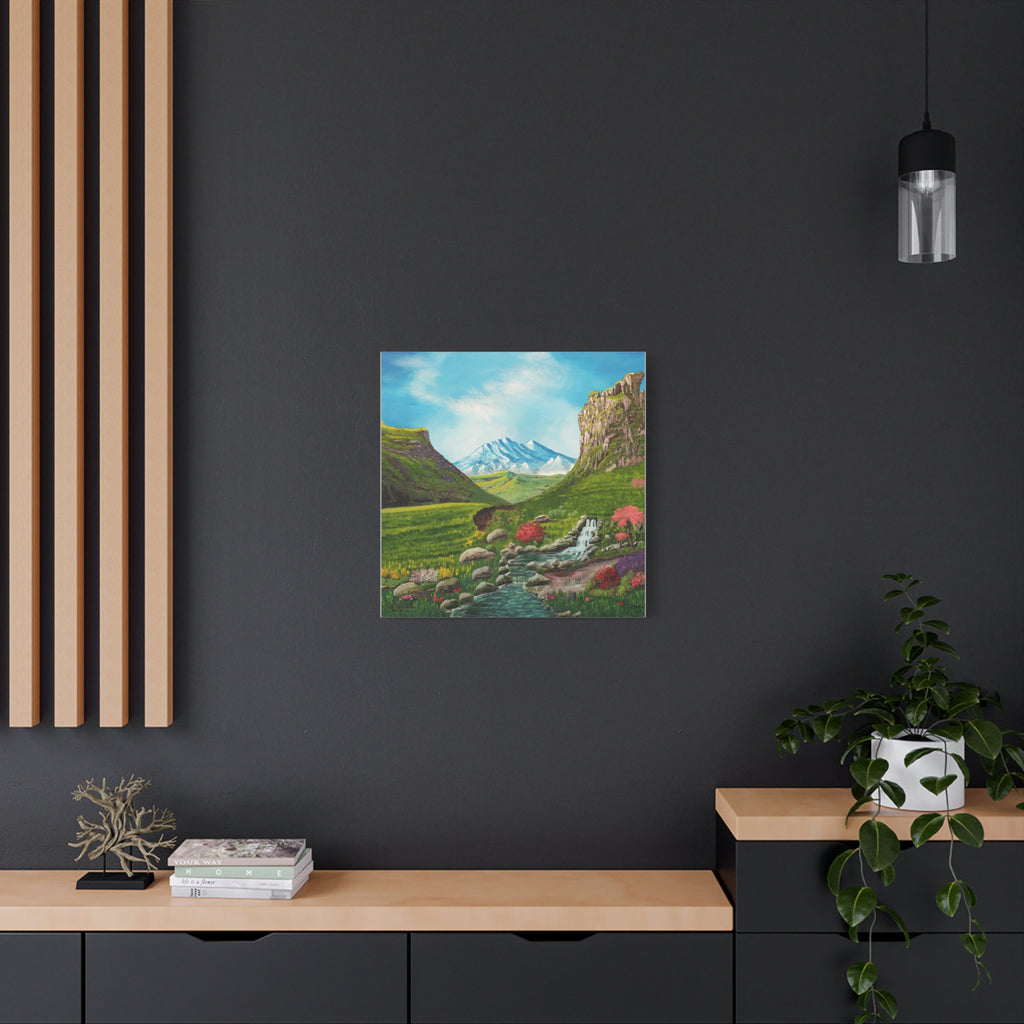 Classic Canvas Landscape Print — Mountain Valley Scenic Wall Art