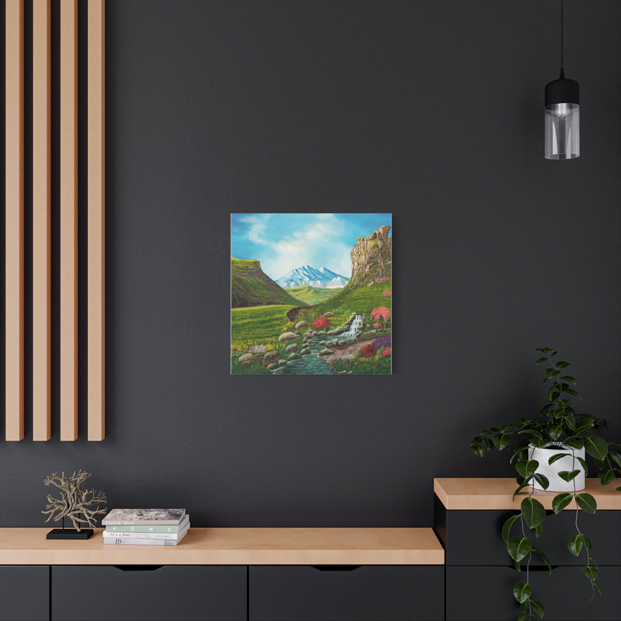 Classic Canvas Landscape Print — Mountain Valley Scenic Wall Art