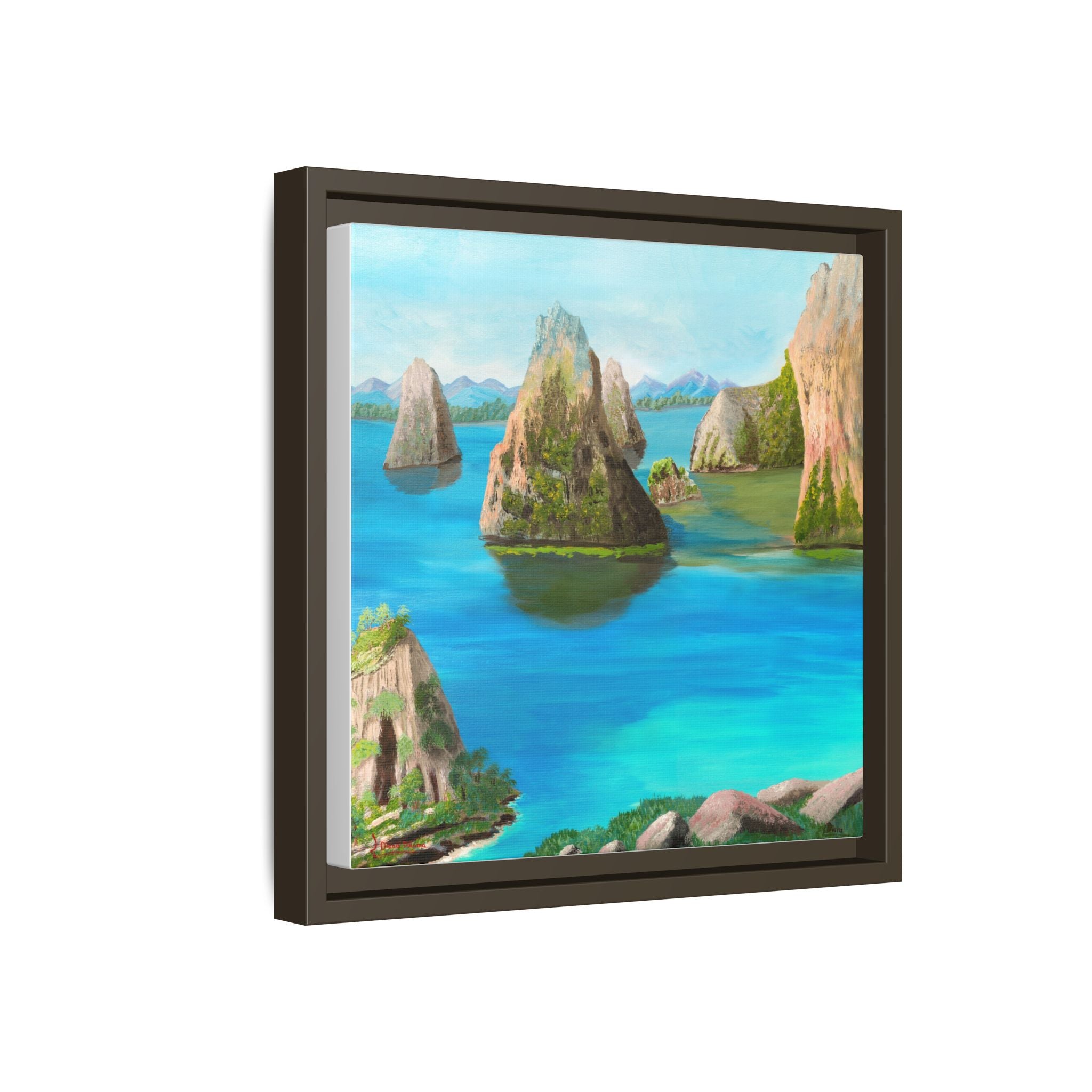 Copy of Tropical Seascape Matte Canvas Print — Framed Island Landscape Wall Art