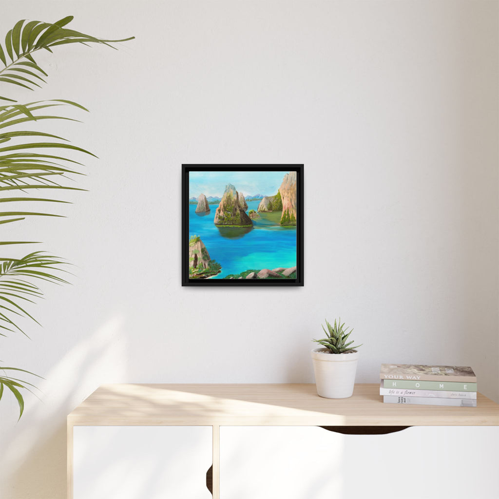 Copy of Tropical Seascape Matte Canvas Print — Framed Island Landscape Wall Art