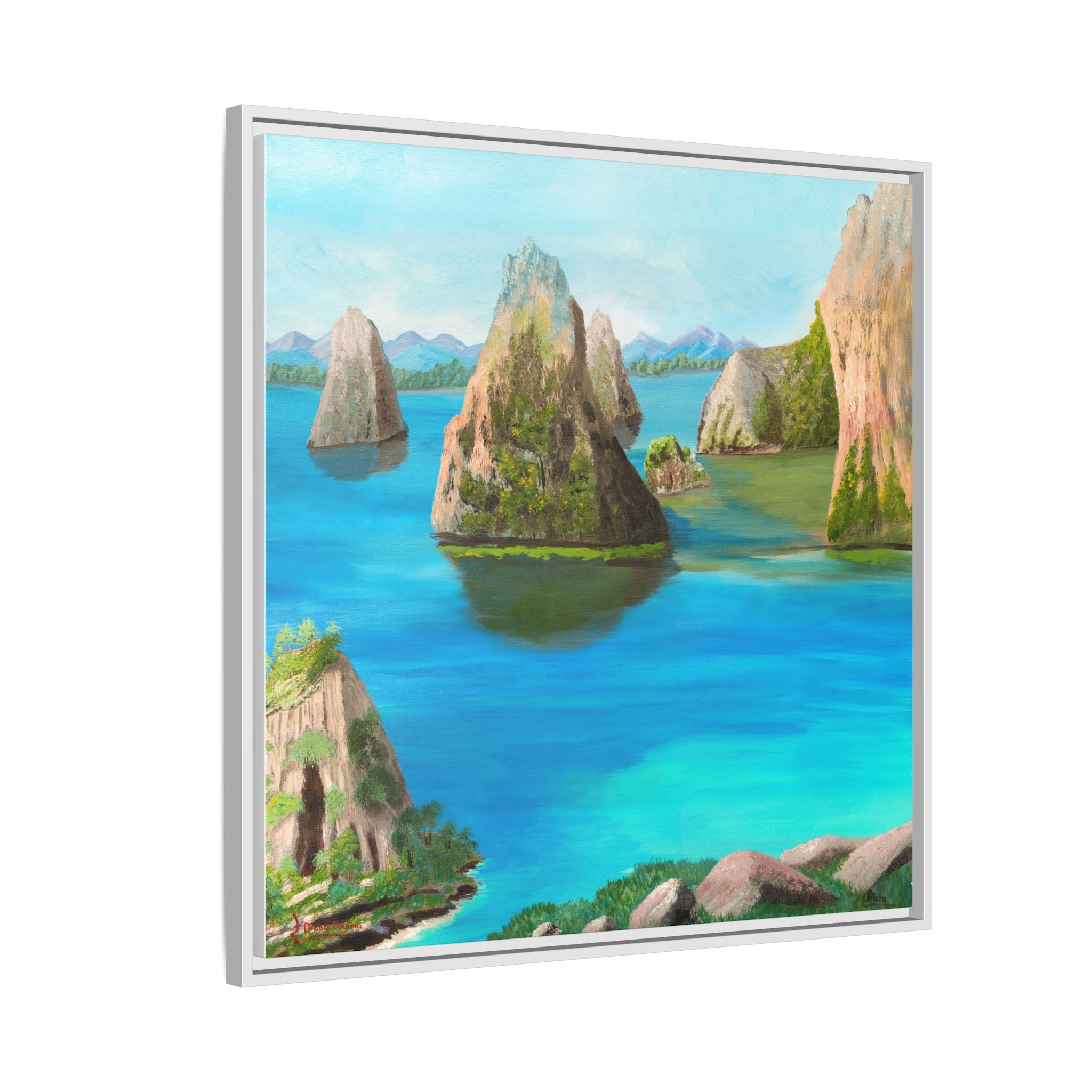 Copy of Tropical Seascape Matte Canvas Print — Framed Island Landscape Wall Art
