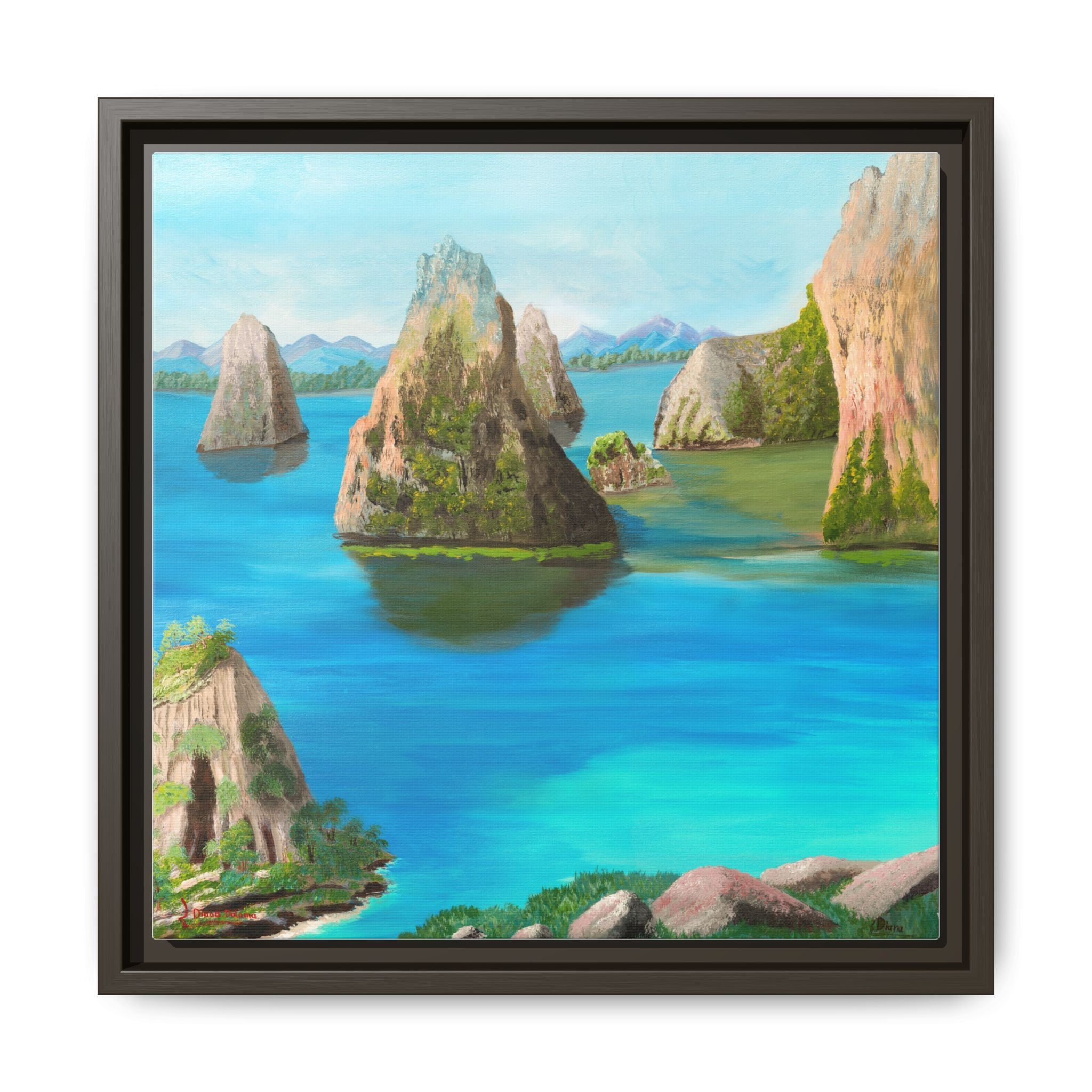 Copy of Tropical Seascape Matte Canvas Print — Framed Island Landscape Wall Art
