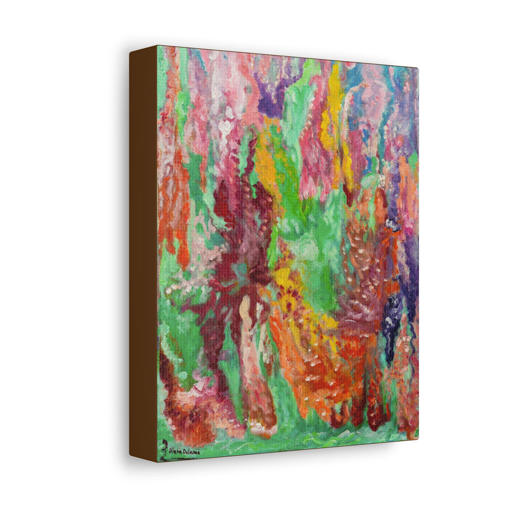 Abstract Color Drip Stretched Canvas