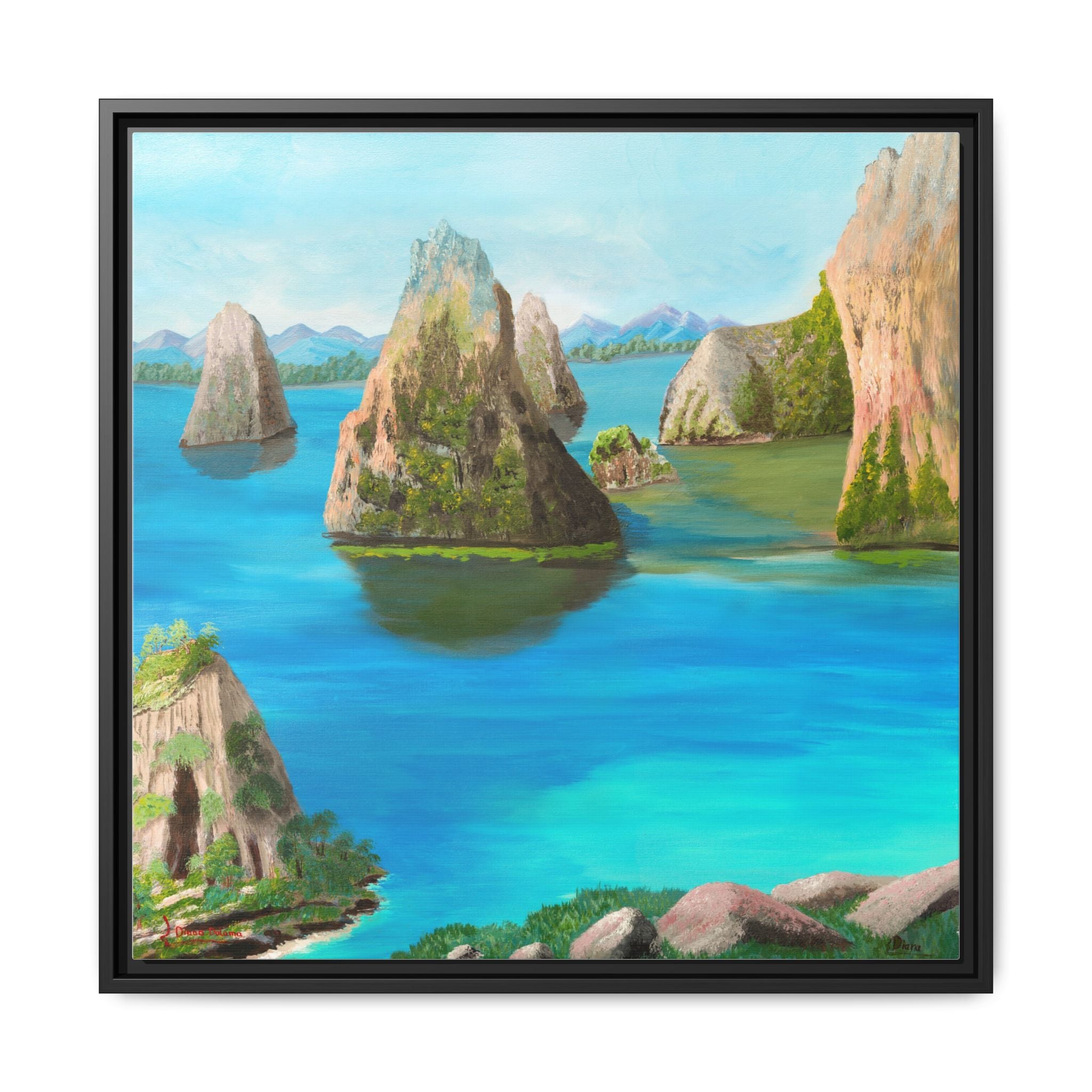 Copy of Tropical Seascape Matte Canvas Print — Framed Island Landscape Wall Art