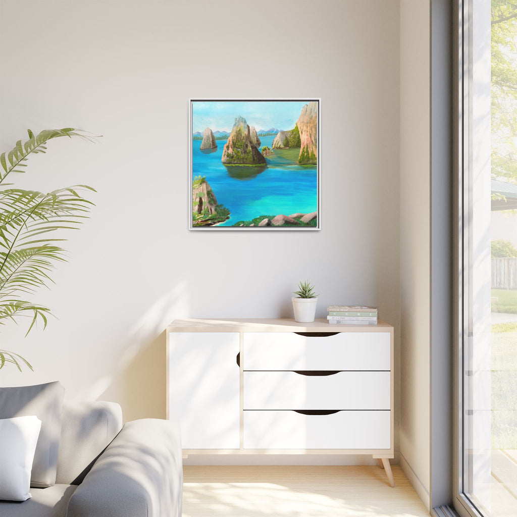 Copy of Tropical Seascape Matte Canvas Print — Framed Island Landscape Wall Art
