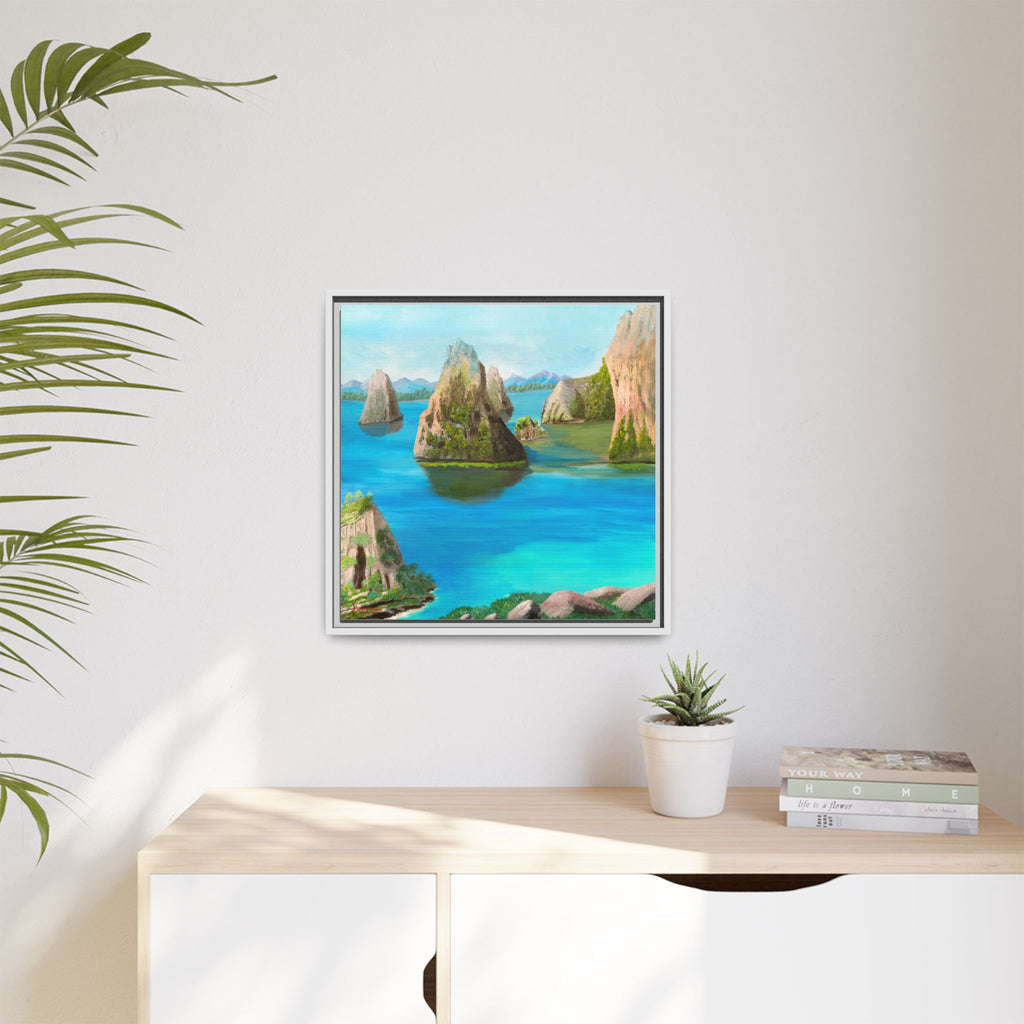 Copy of Tropical Seascape Matte Canvas Print — Framed Island Landscape Wall Art