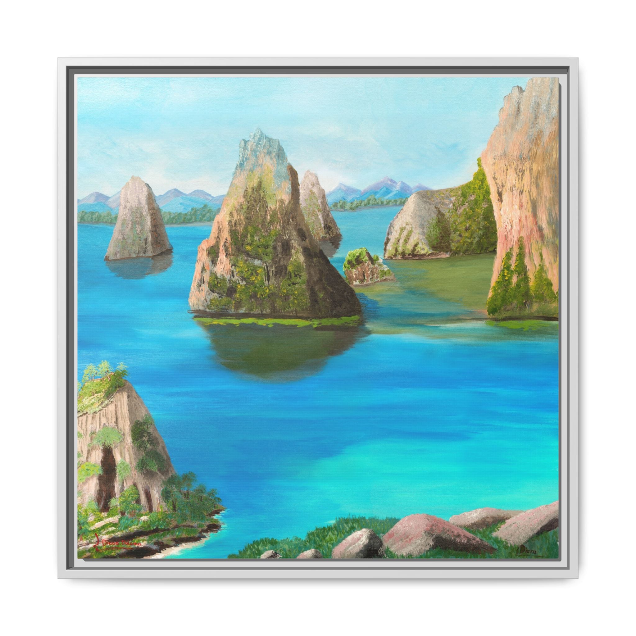 Copy of Tropical Seascape Matte Canvas Print — Framed Island Landscape Wall Art