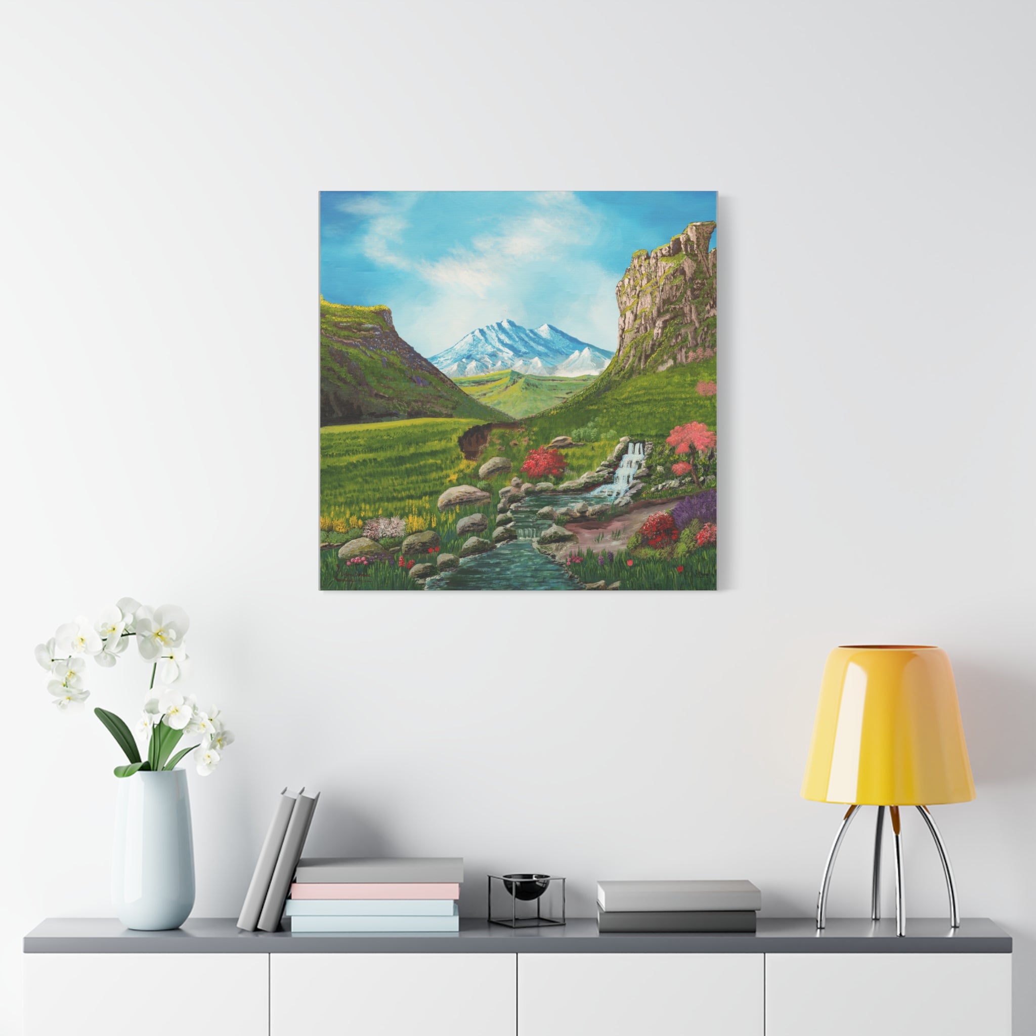 Classic Canvas Landscape Print — Mountain Valley Scenic Wall Art