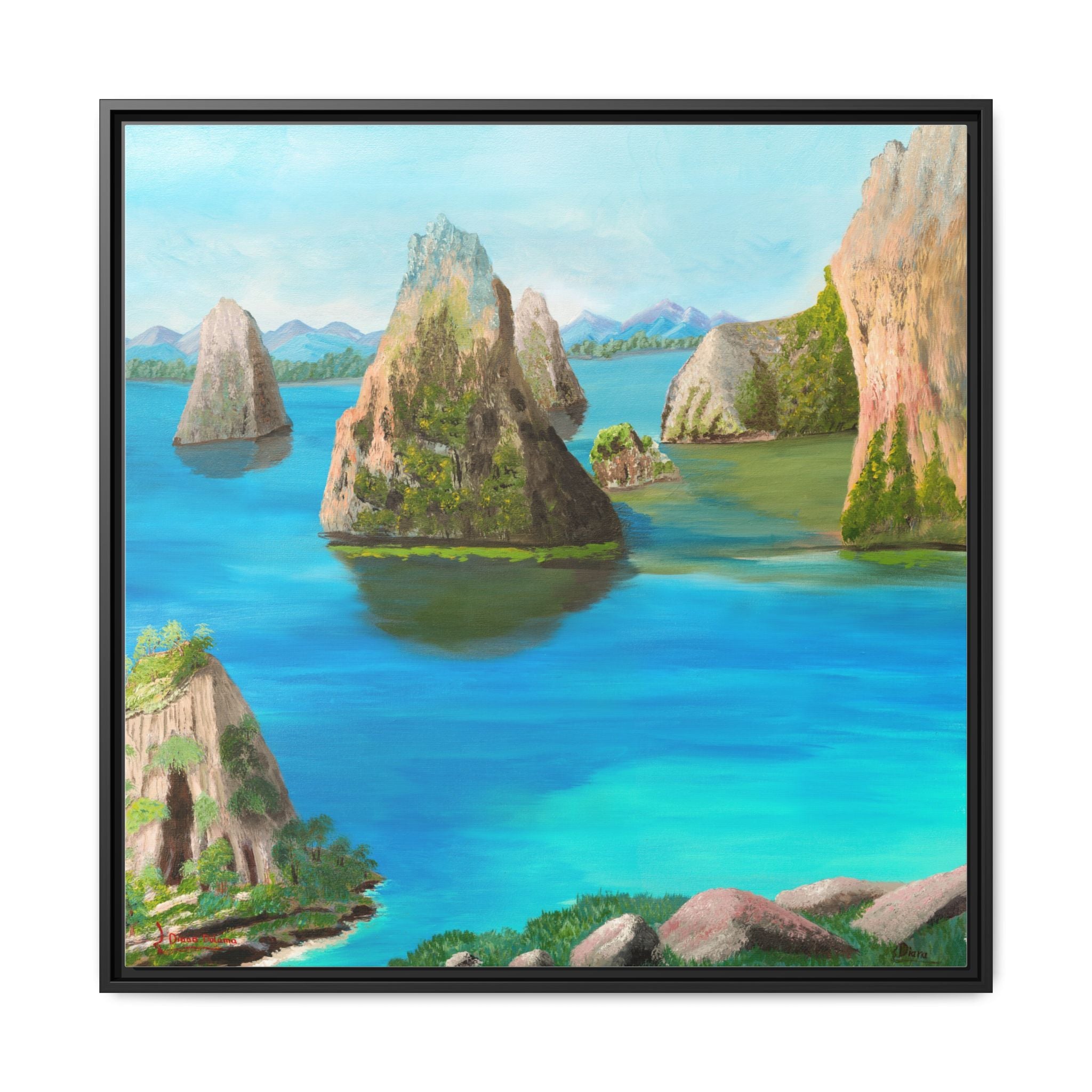 Copy of Tropical Seascape Matte Canvas Print — Framed Island Landscape Wall Art