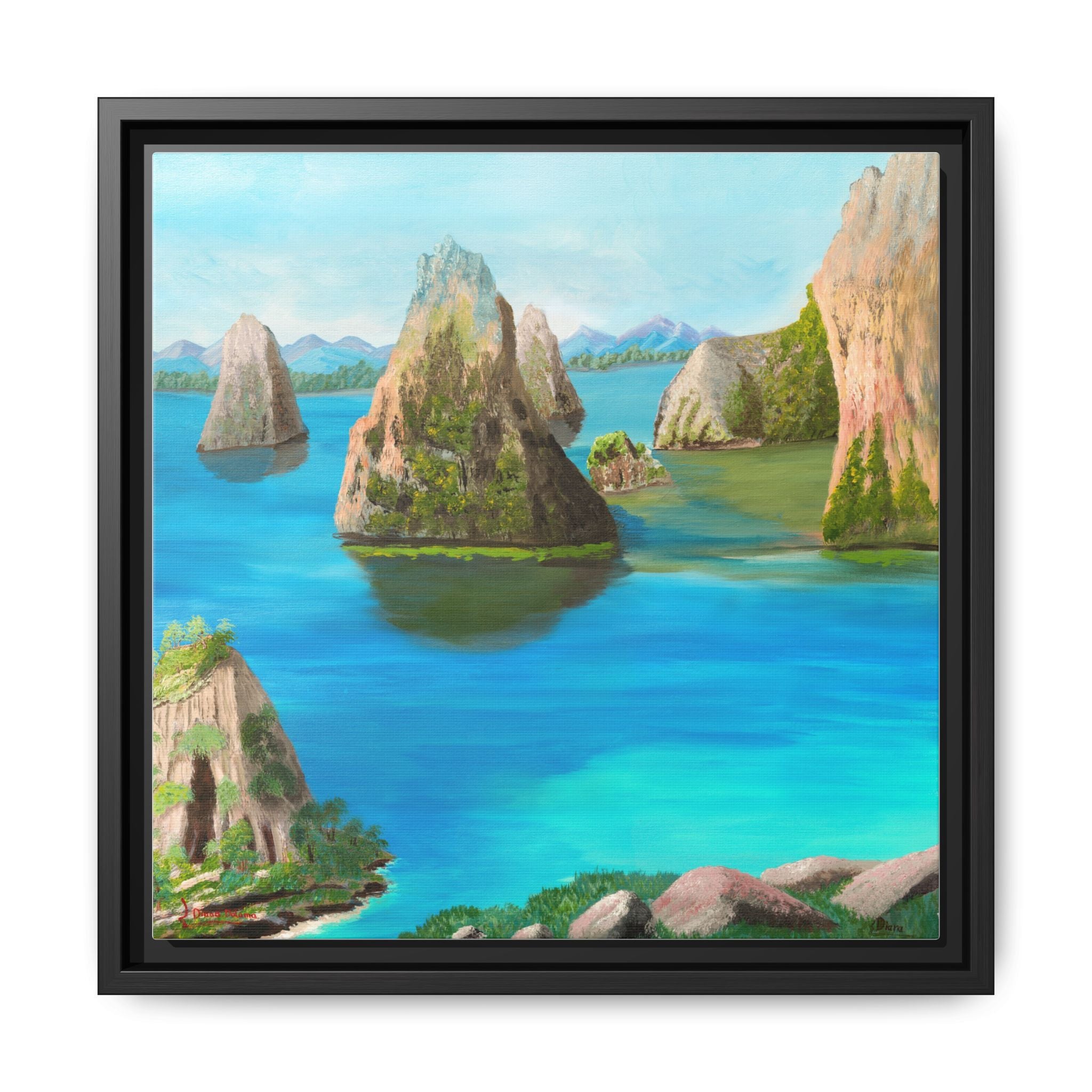 Copy of Tropical Seascape Matte Canvas Print — Framed Island Landscape Wall Art