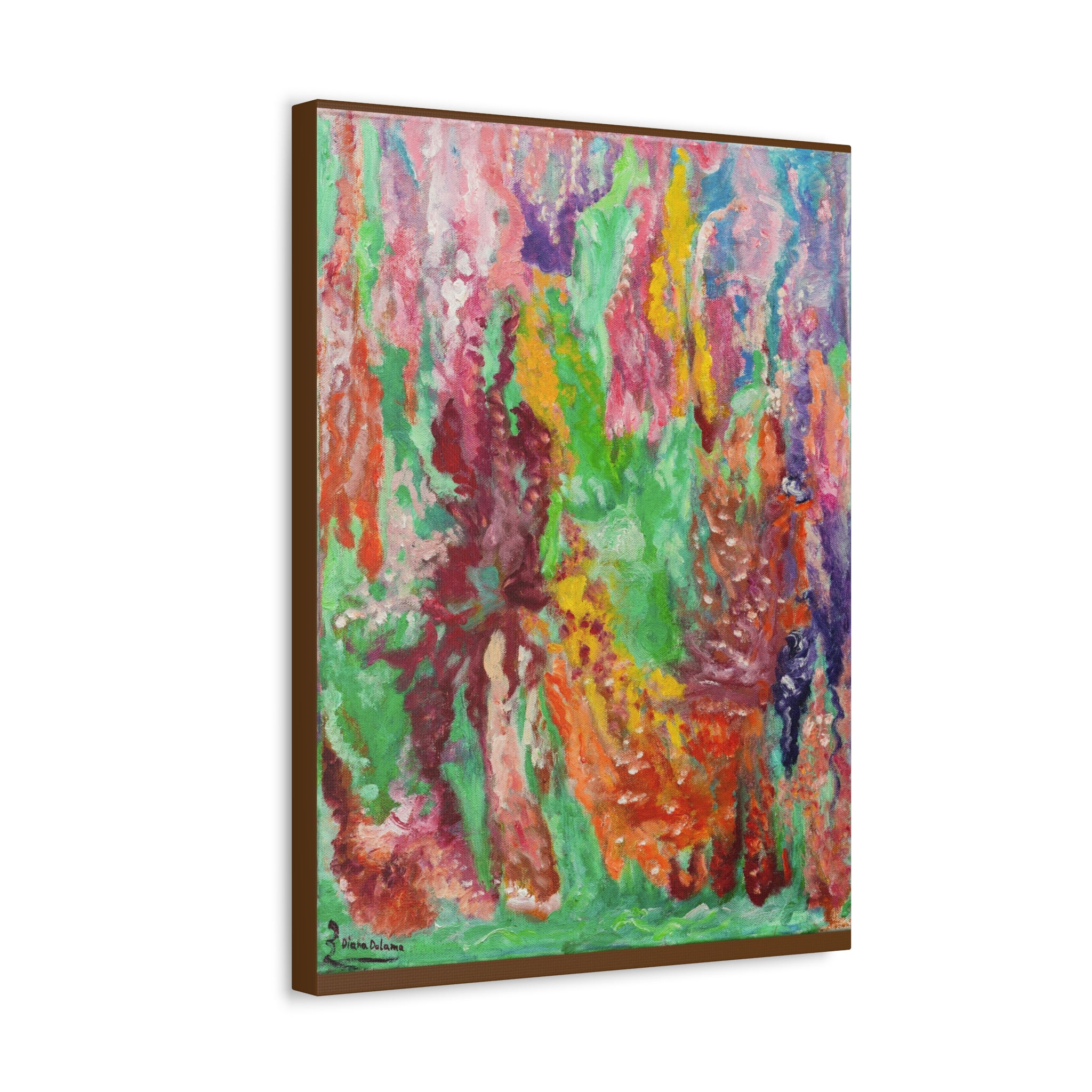 Abstract Color Drip Stretched Canvas