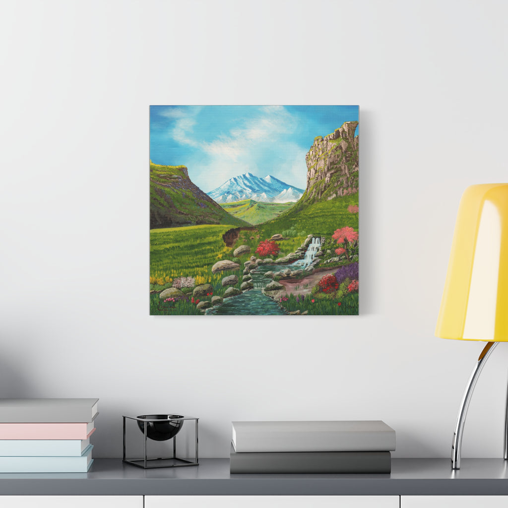 Classic Canvas Landscape Print — Mountain Valley Scenic Wall Art