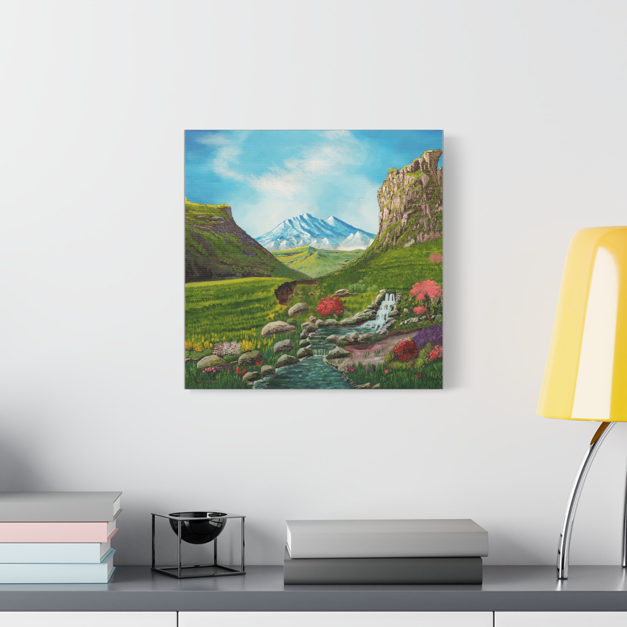 Classic Canvas Landscape Print — Mountain Valley Scenic Wall Art