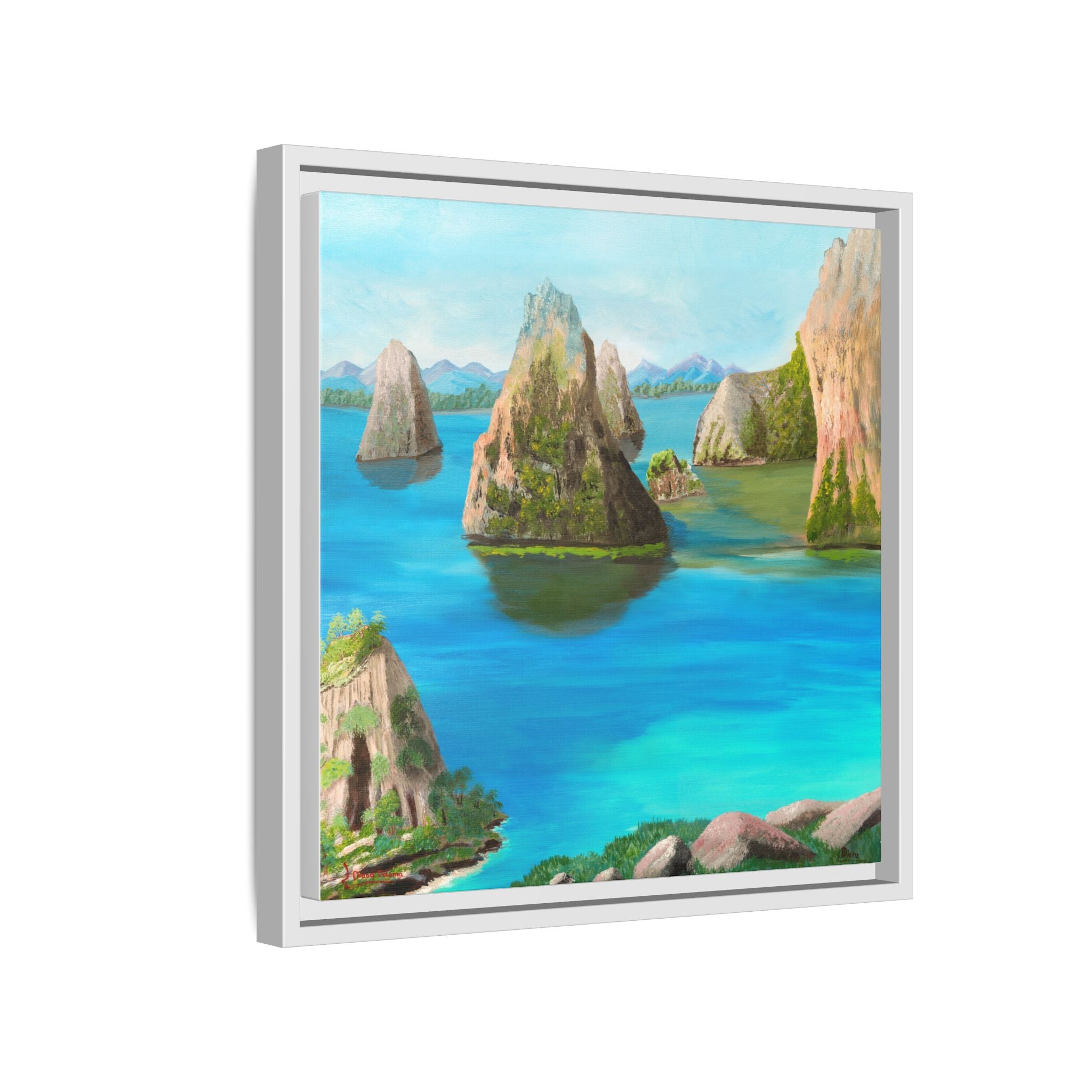 Copy of Tropical Seascape Matte Canvas Print — Framed Island Landscape Wall Art