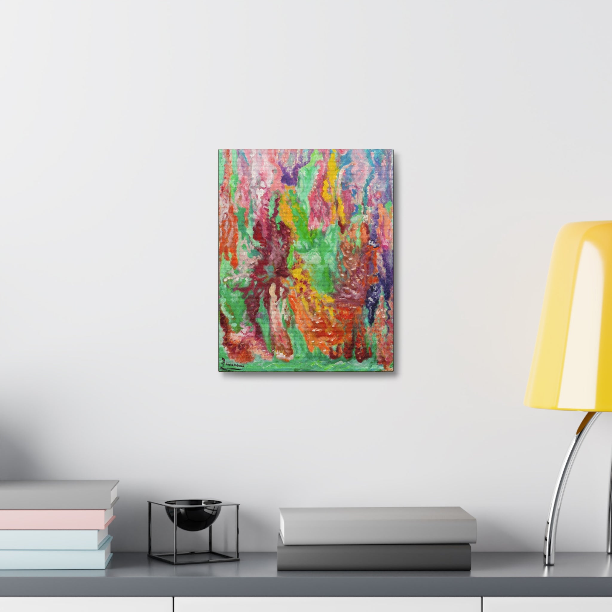Abstract Color Drip Stretched Canvas
