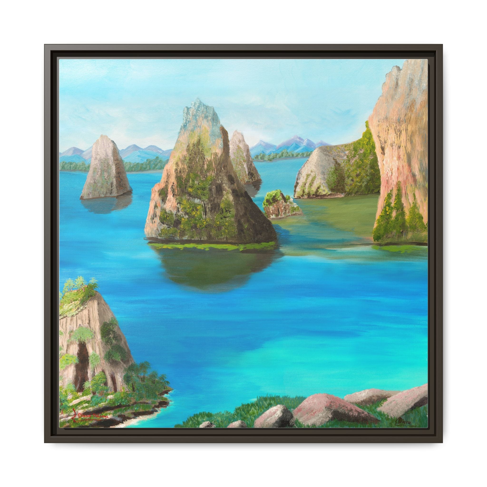 Copy of Tropical Seascape Matte Canvas Print — Framed Island Landscape Wall Art