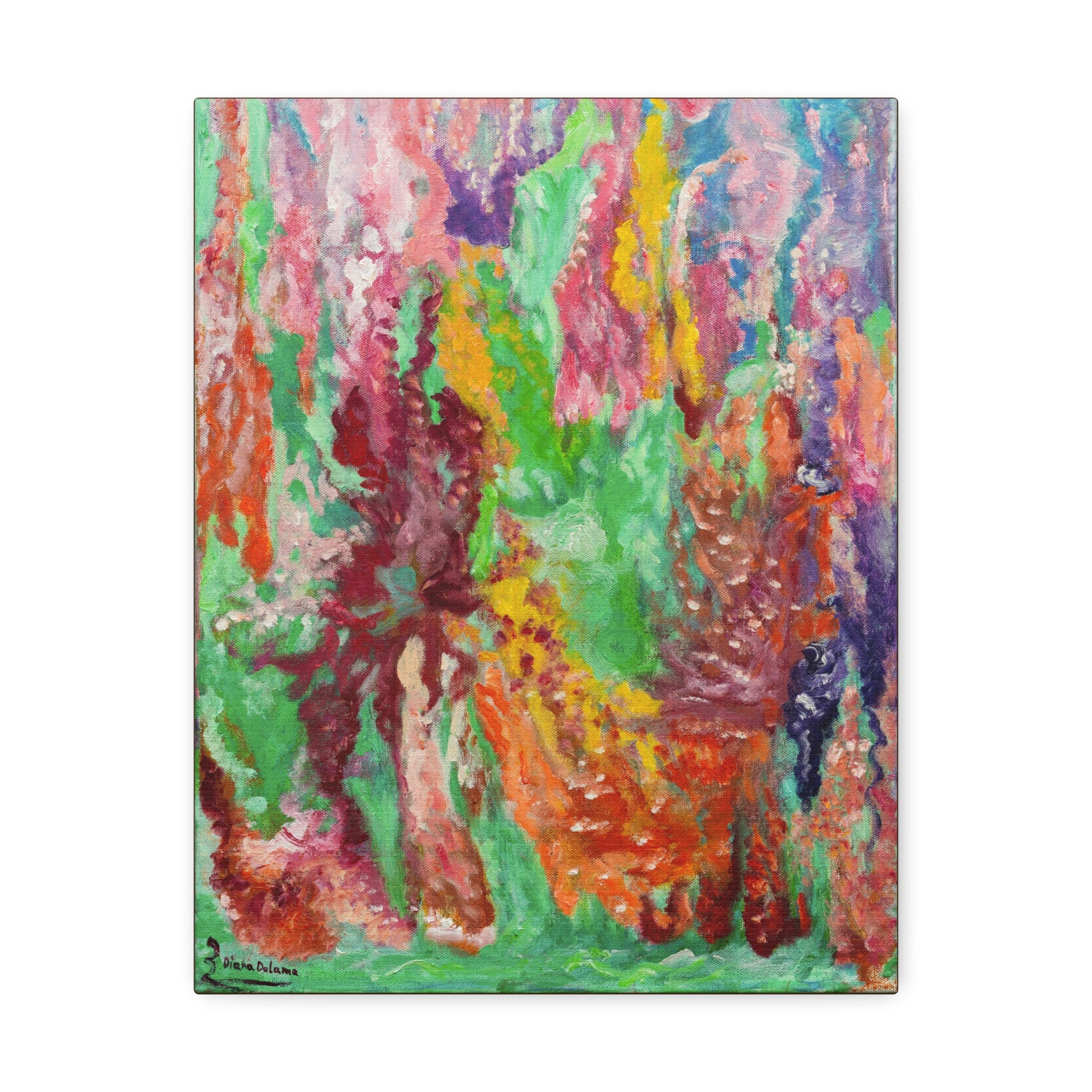 Abstract Color Drip Stretched Canvas