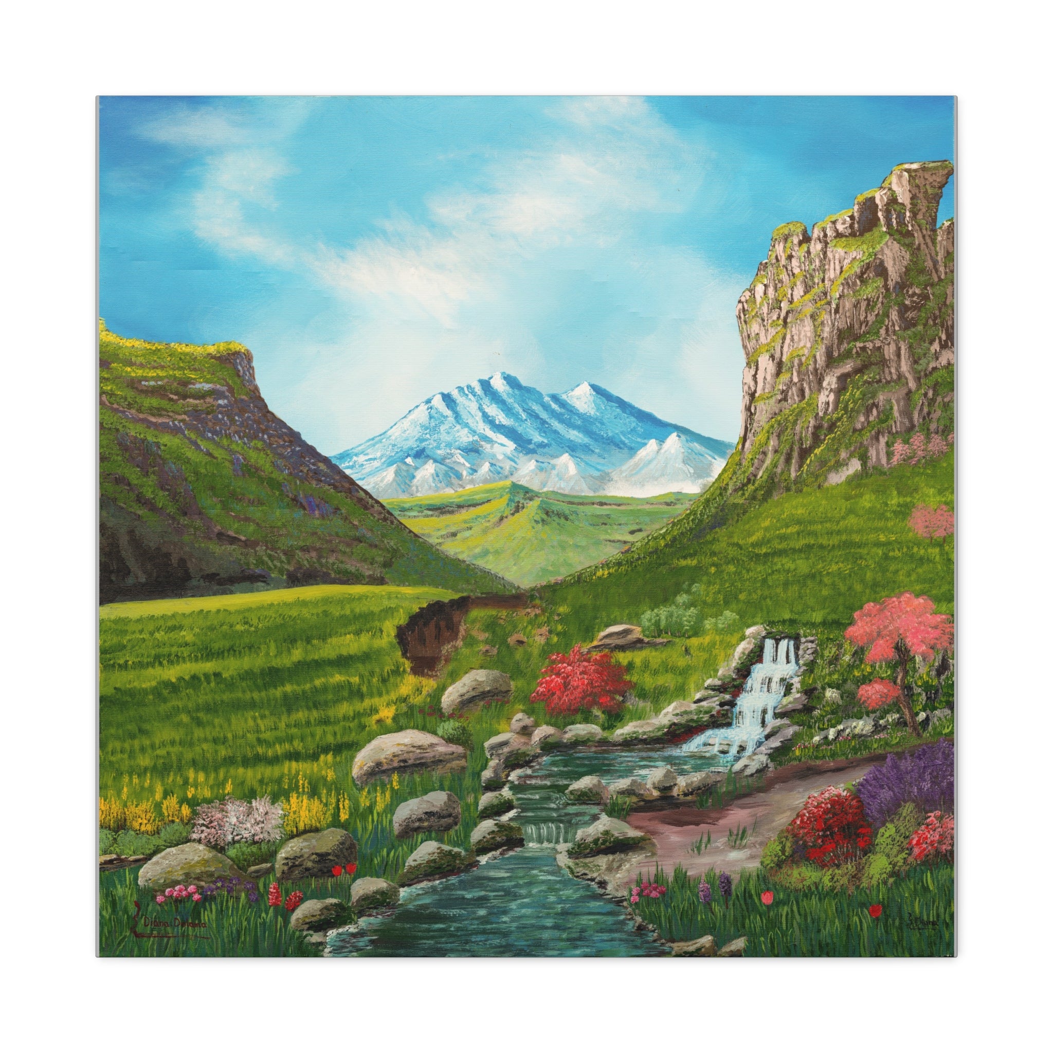 Classic Canvas Landscape Print — Mountain Valley Scenic Wall Art