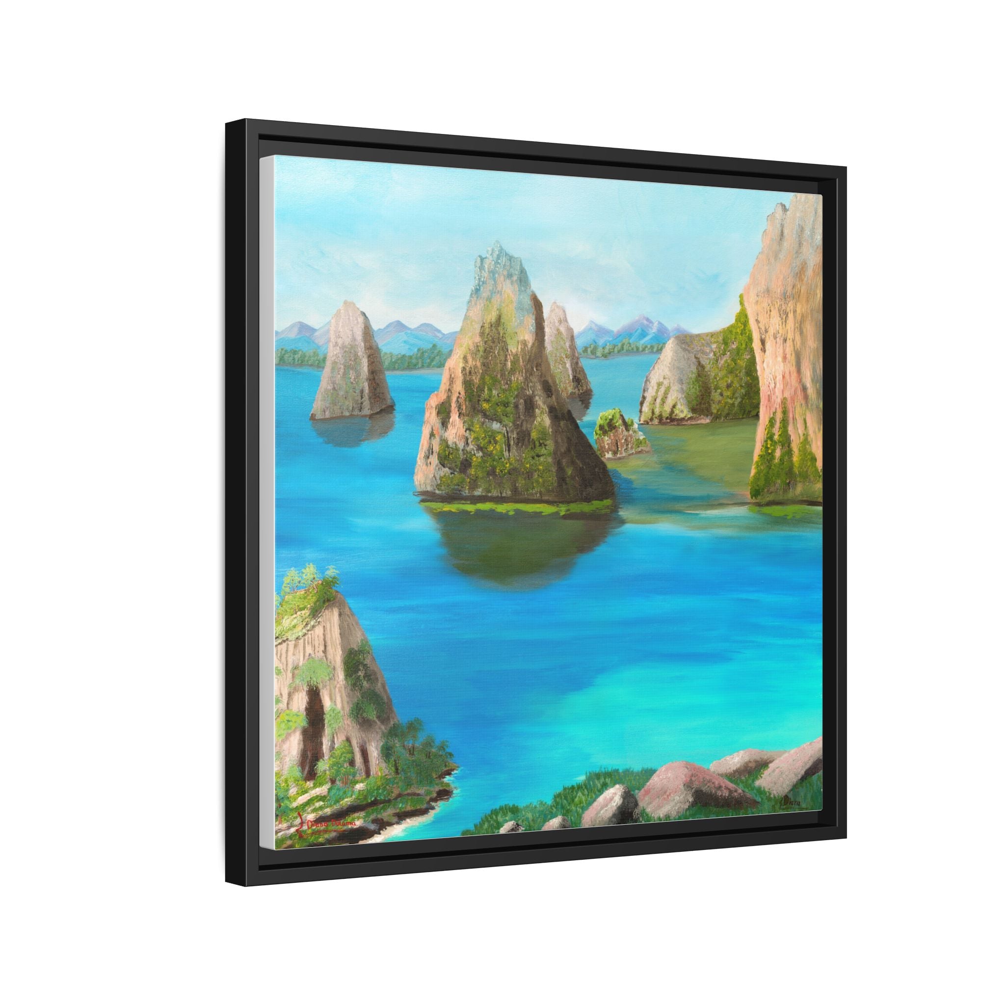 Copy of Tropical Seascape Matte Canvas Print — Framed Island Landscape Wall Art