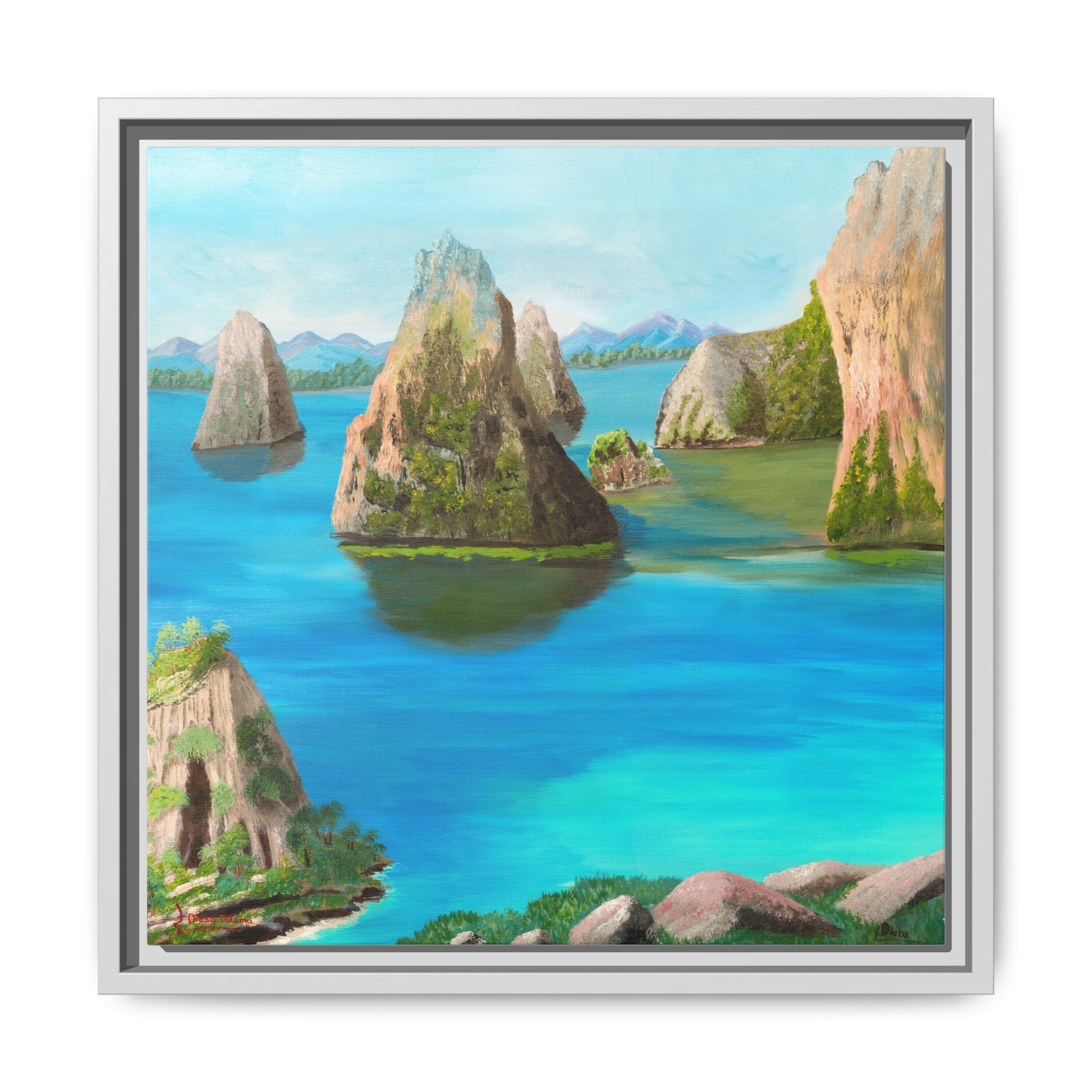 Copy of Tropical Seascape Matte Canvas Print — Framed Island Landscape Wall Art