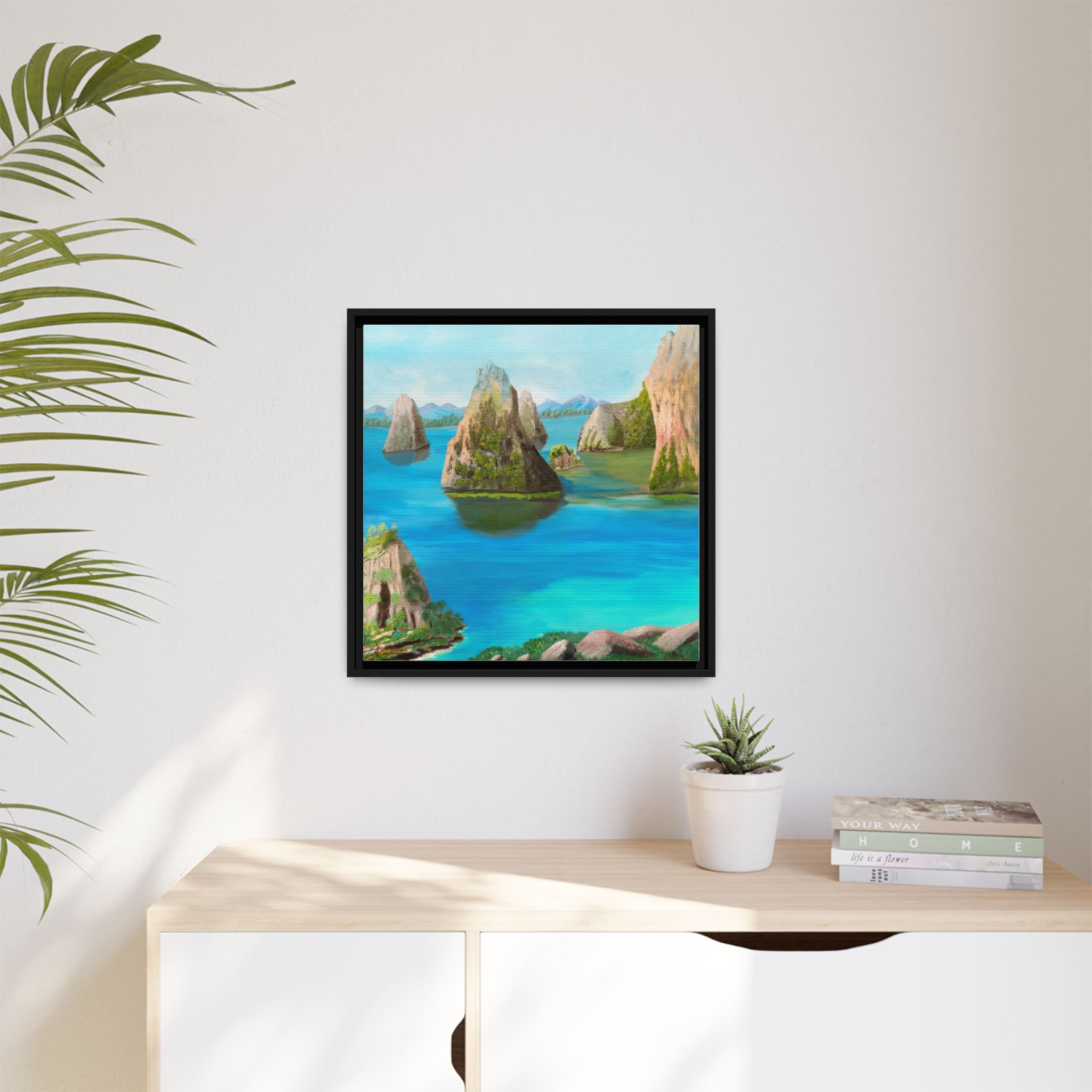 Copy of Tropical Seascape Matte Canvas Print — Framed Island Landscape Wall Art