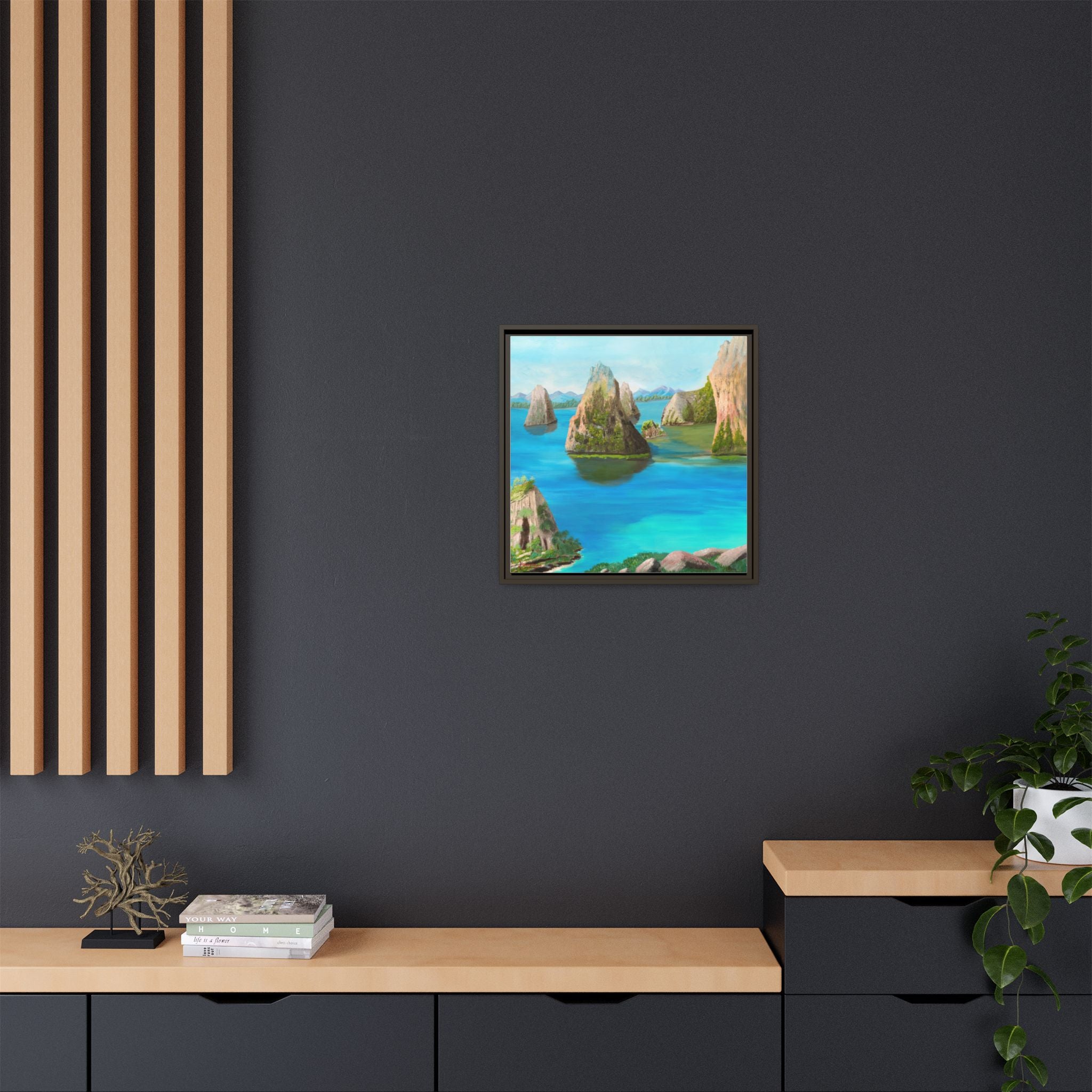 Copy of Tropical Seascape Matte Canvas Print — Framed Island Landscape Wall Art