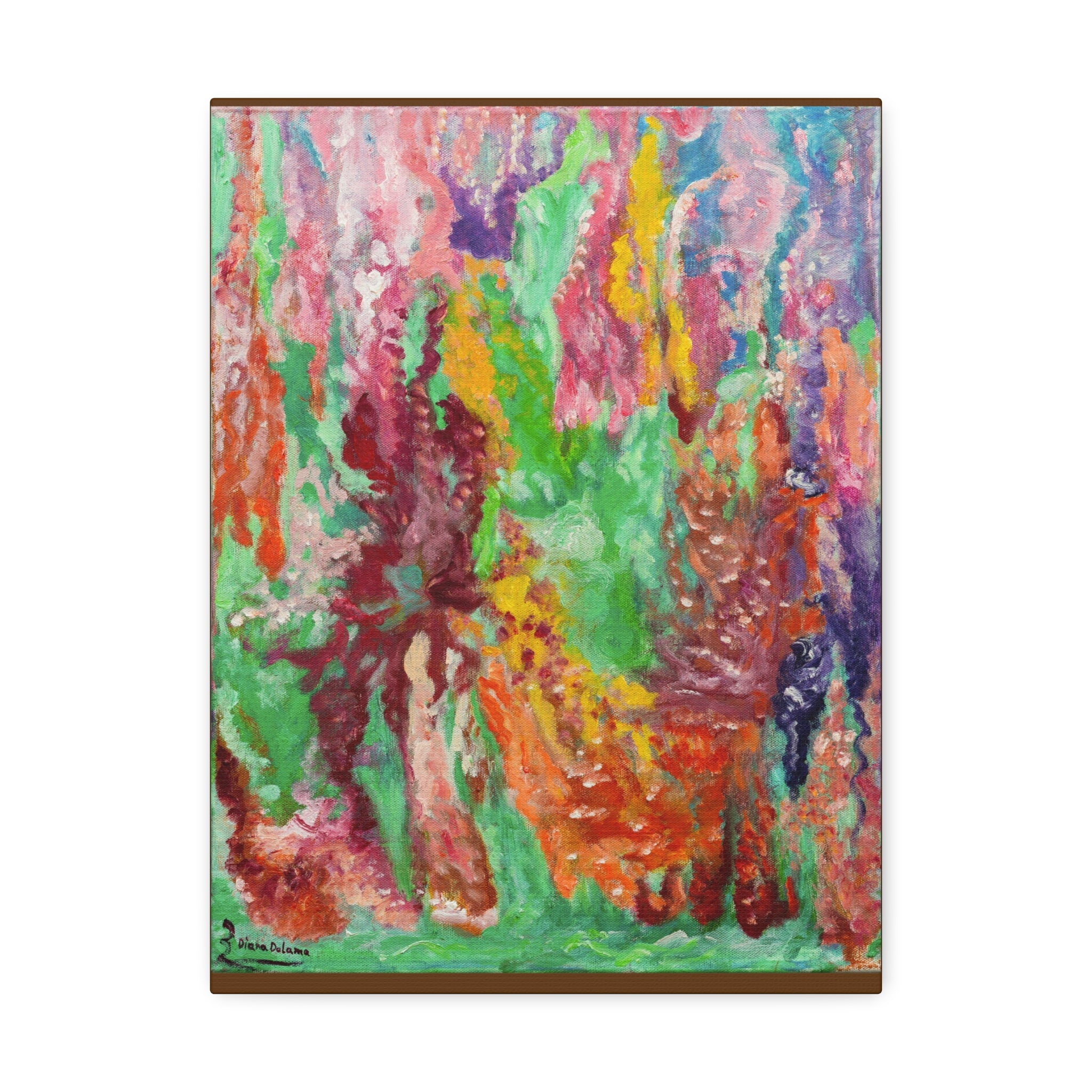 Abstract Color Drip Stretched Canvas