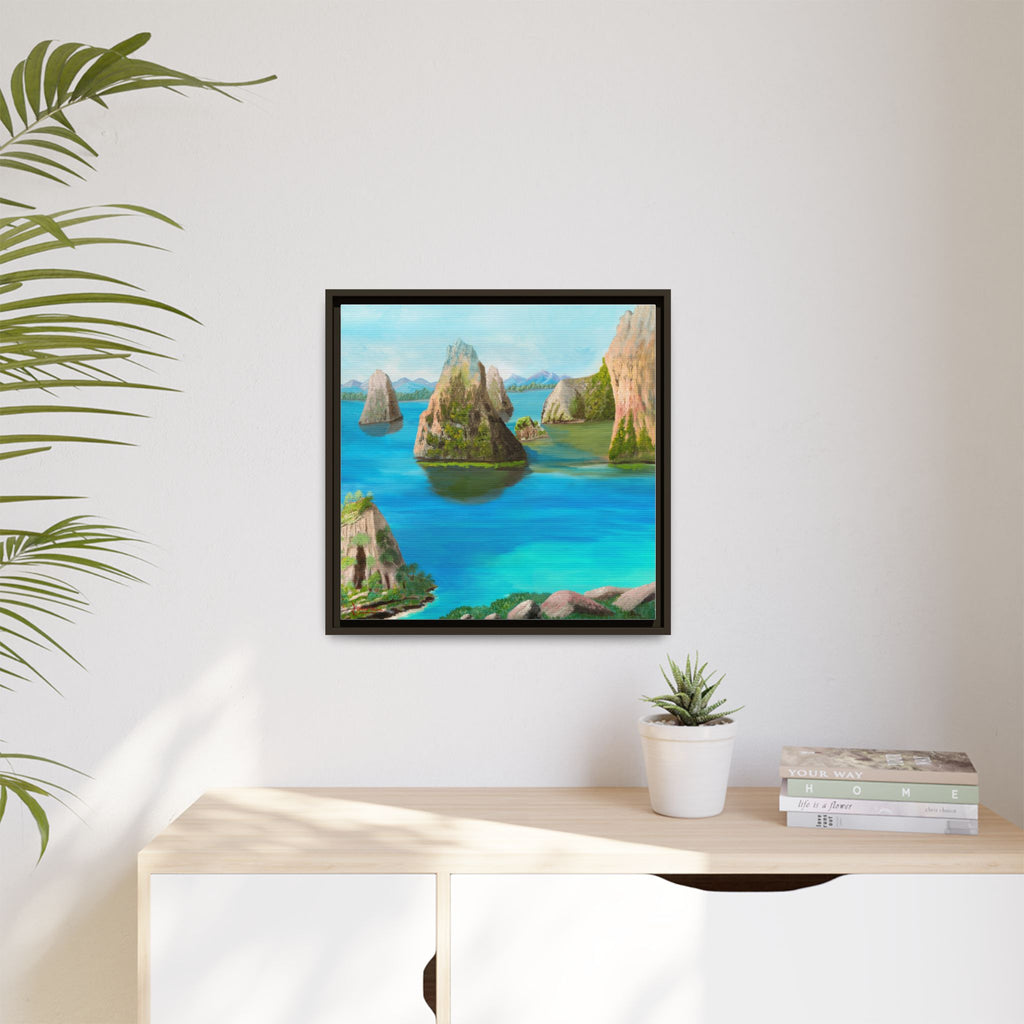 Copy of Tropical Seascape Matte Canvas Print — Framed Island Landscape Wall Art