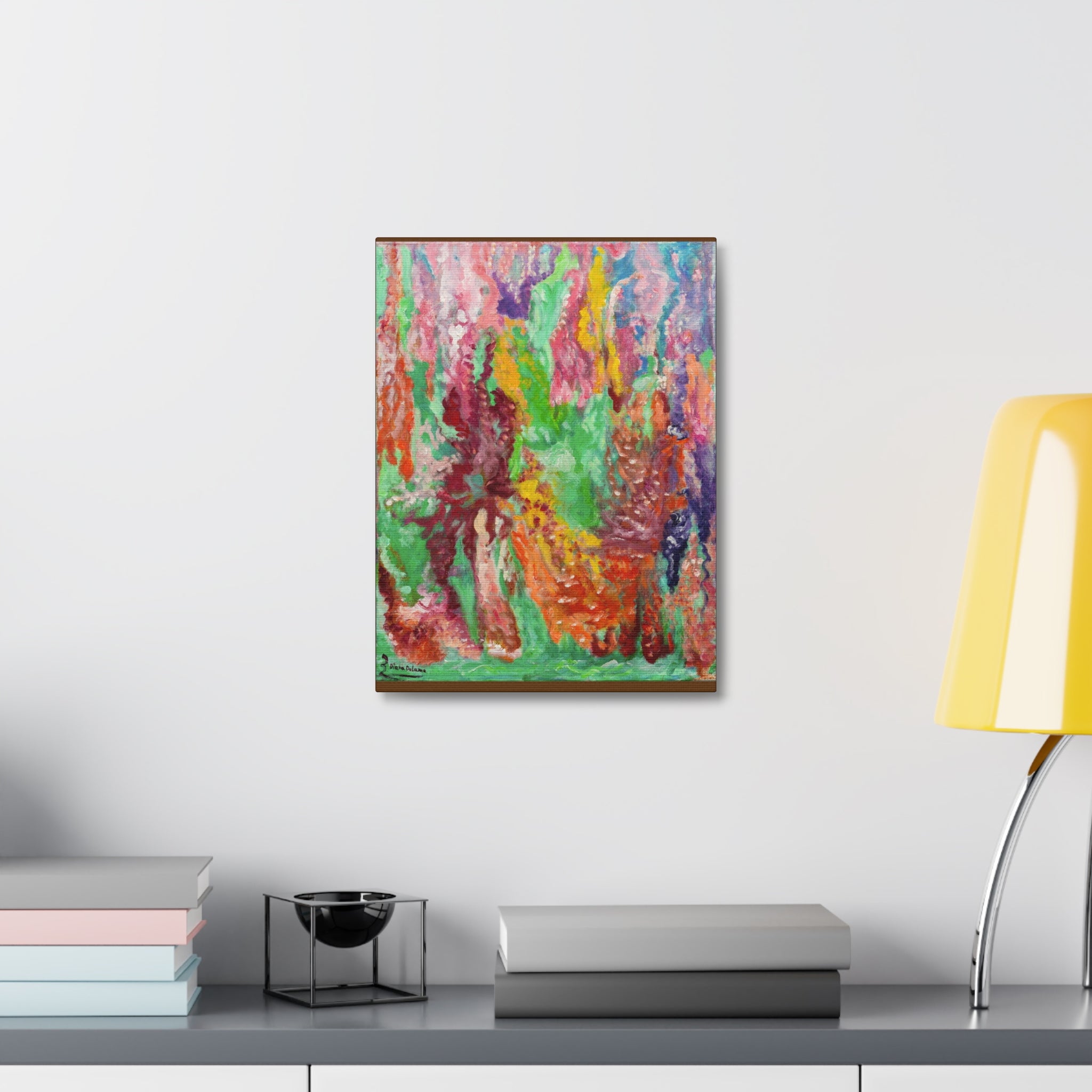 Abstract Color Drip Stretched Canvas