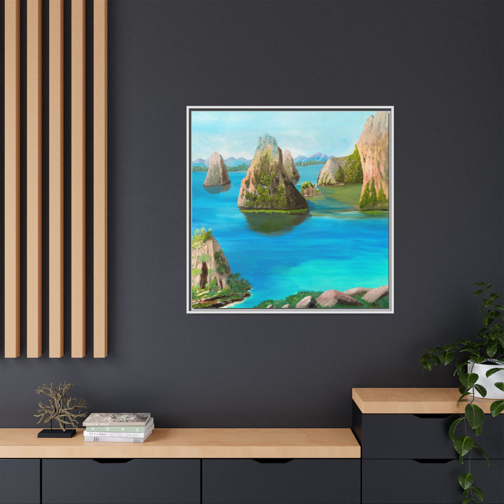 Copy of Tropical Seascape Matte Canvas Print — Framed Island Landscape Wall Art