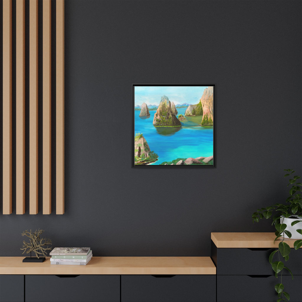 Copy of Tropical Seascape Matte Canvas Print — Framed Island Landscape Wall Art