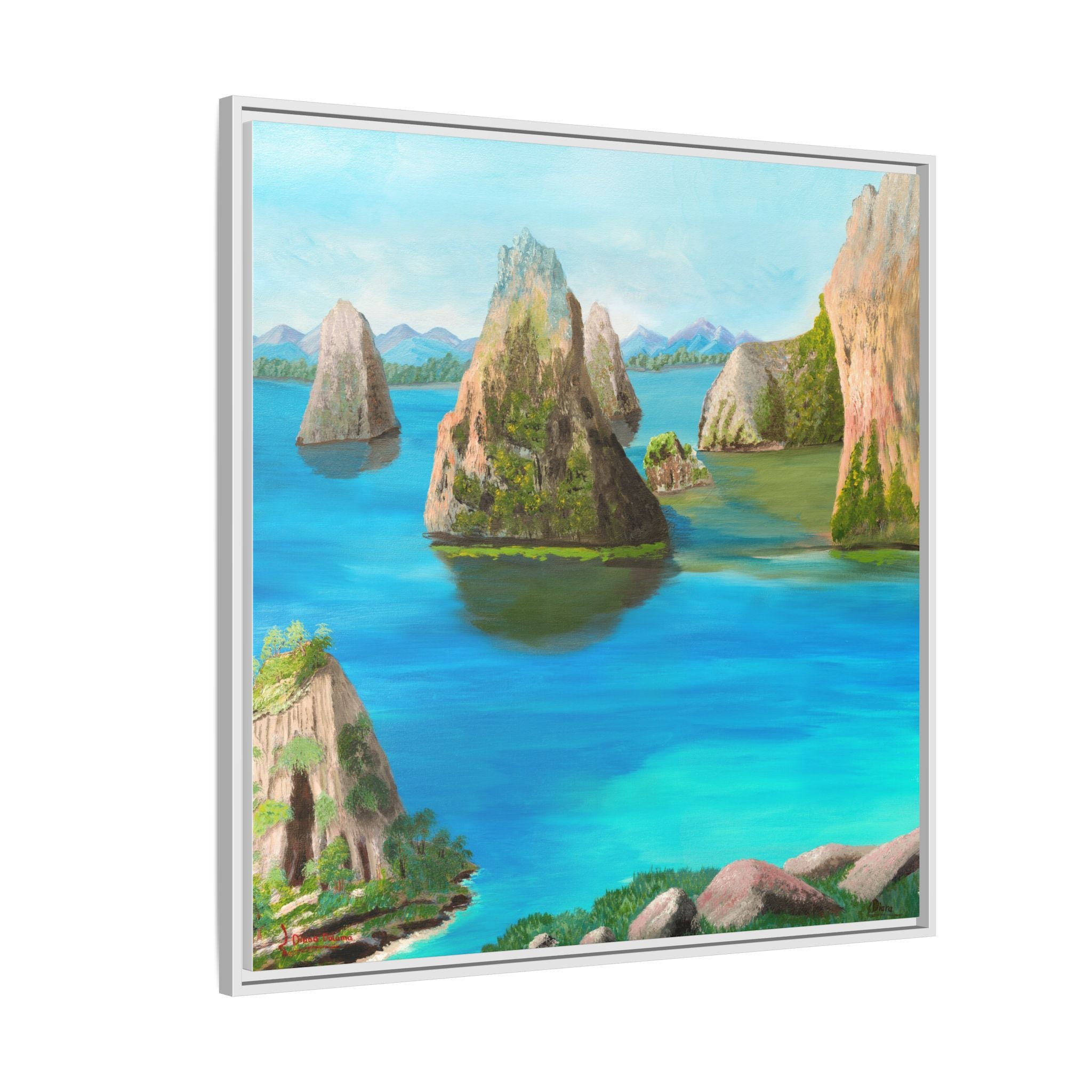 Copy of Tropical Seascape Matte Canvas Print — Framed Island Landscape Wall Art