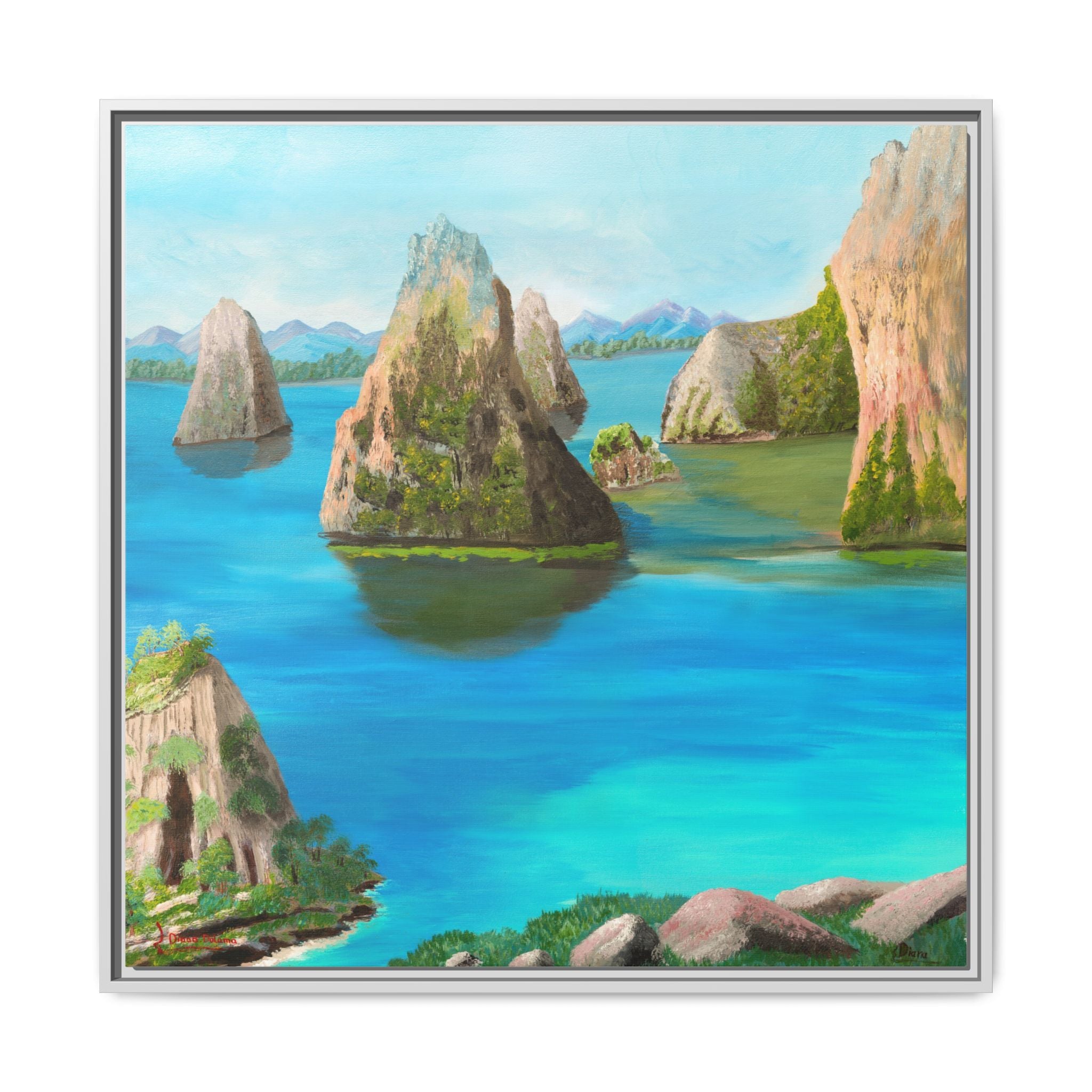 Copy of Tropical Seascape Matte Canvas Print — Framed Island Landscape Wall Art