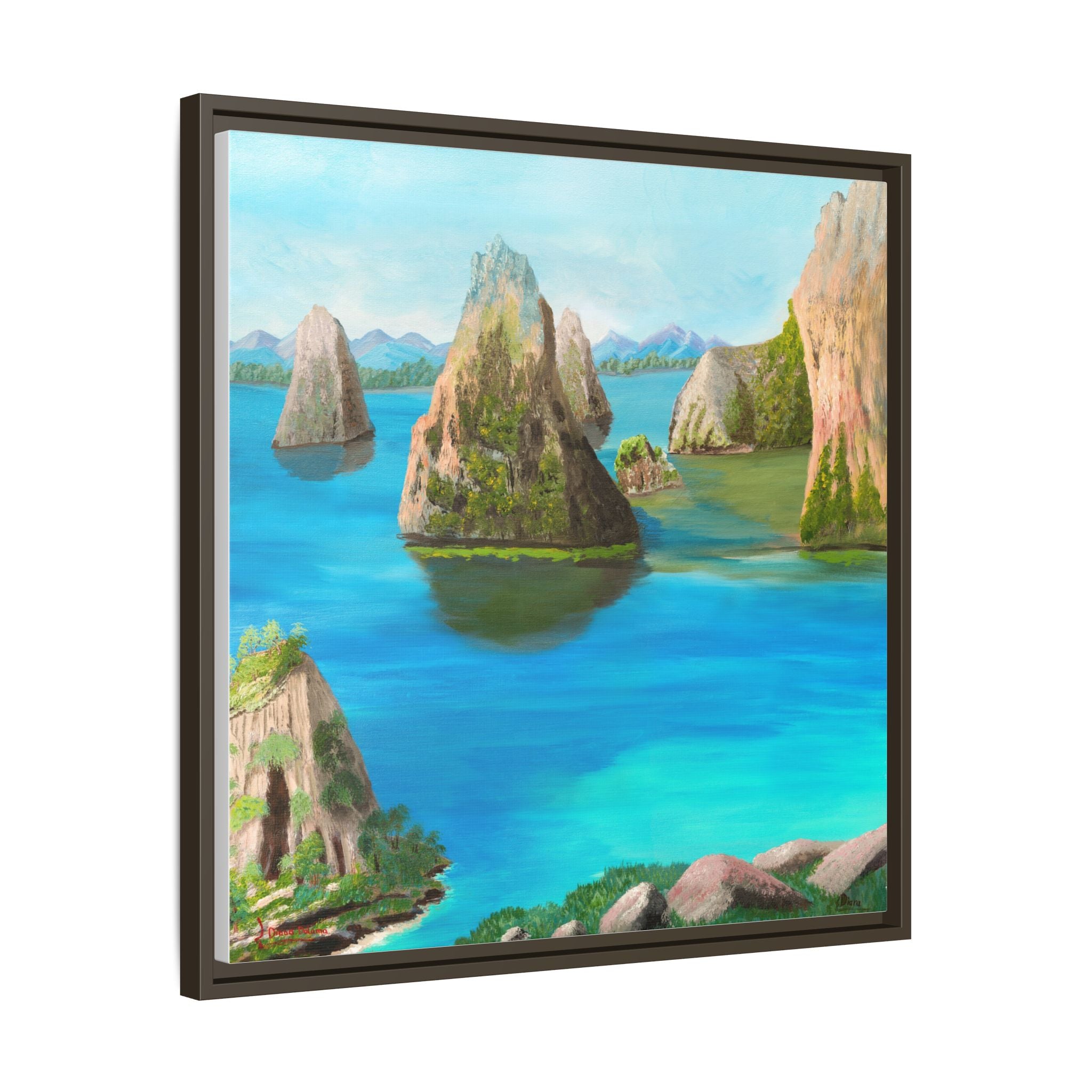 Copy of Tropical Seascape Matte Canvas Print — Framed Island Landscape Wall Art